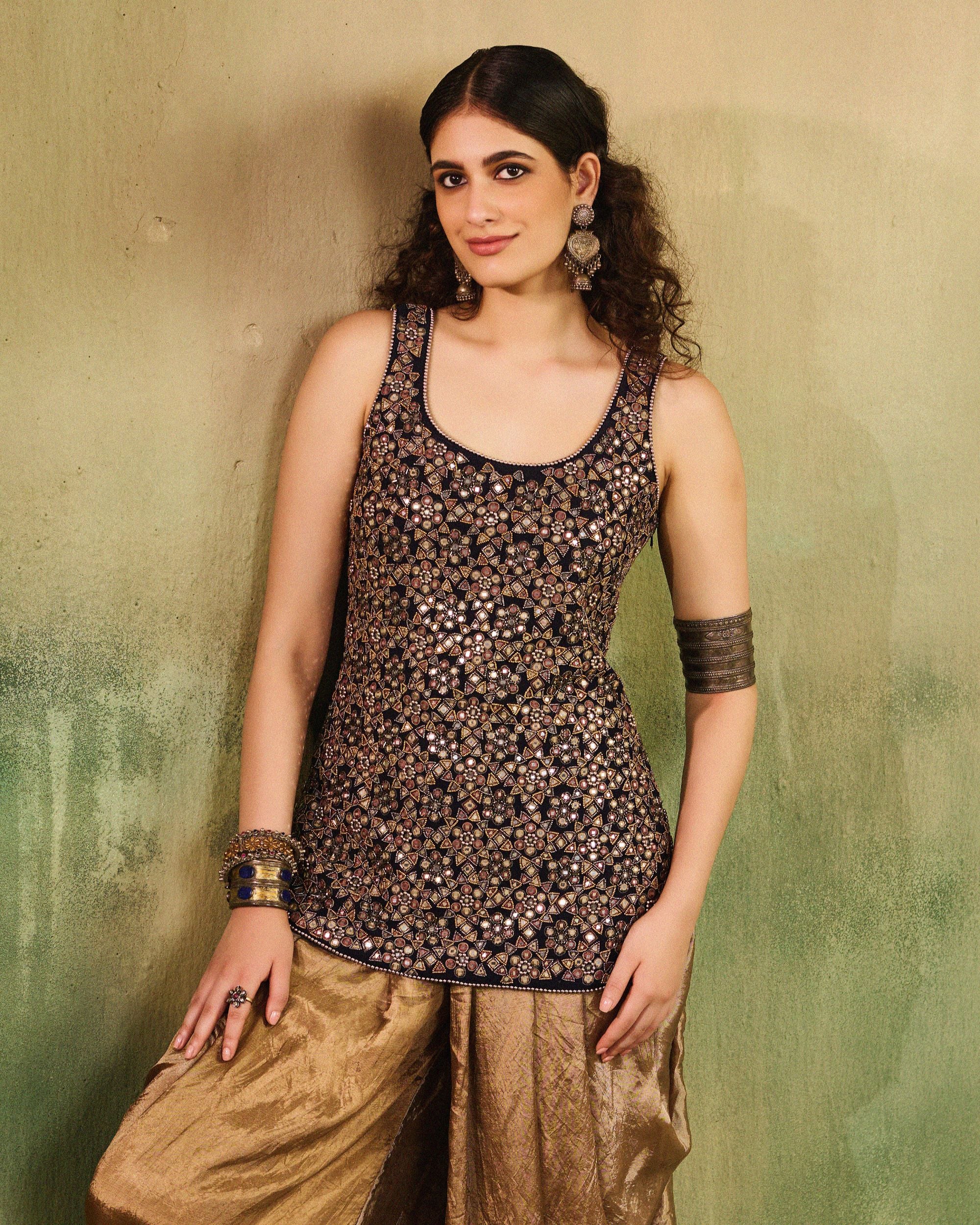 Antique kurta dhoti set