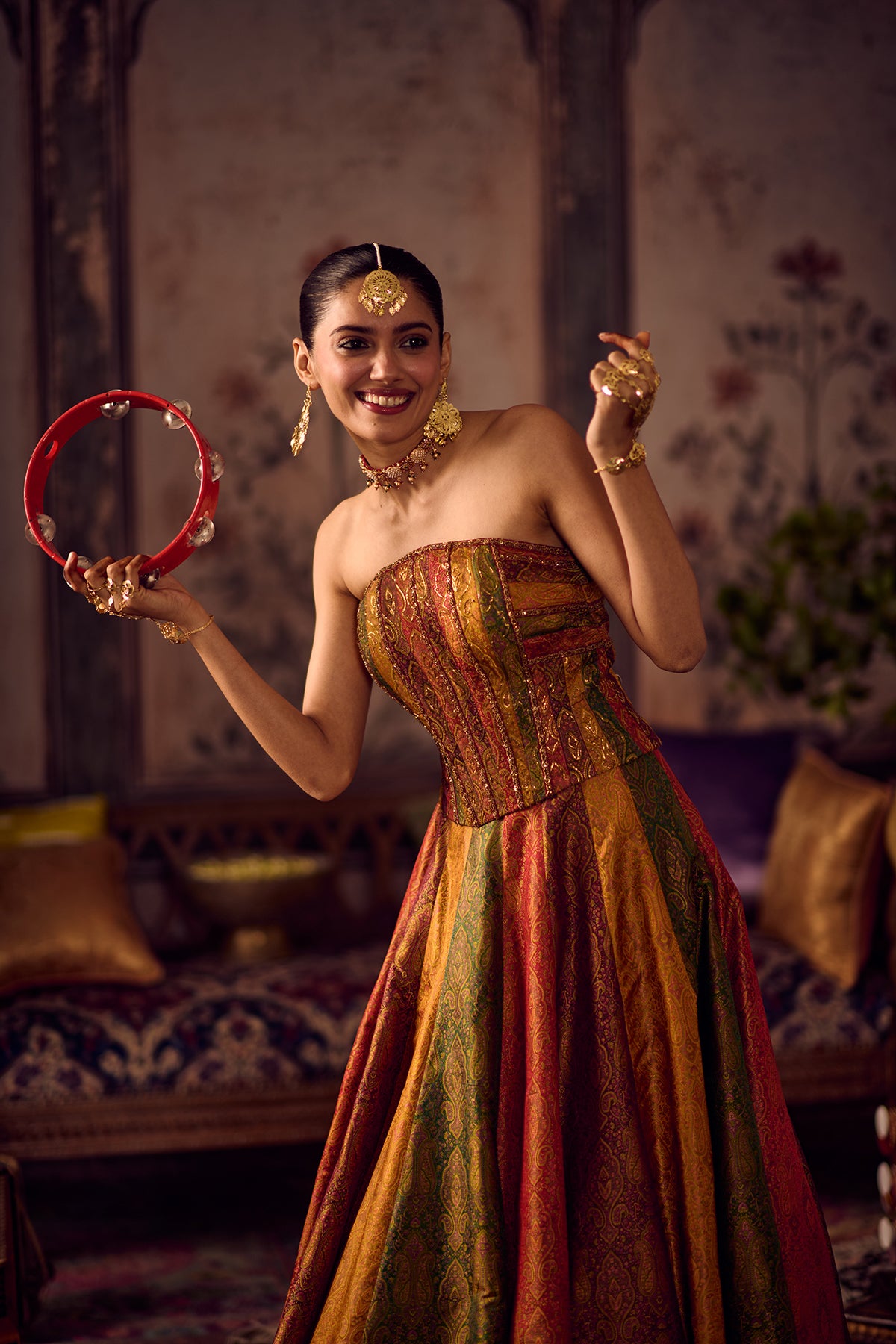 Rang Kali Corset Lehenga