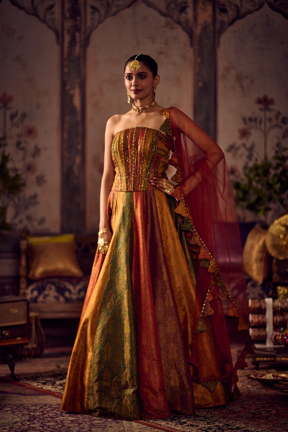 Rang Kali Corset Lehenga