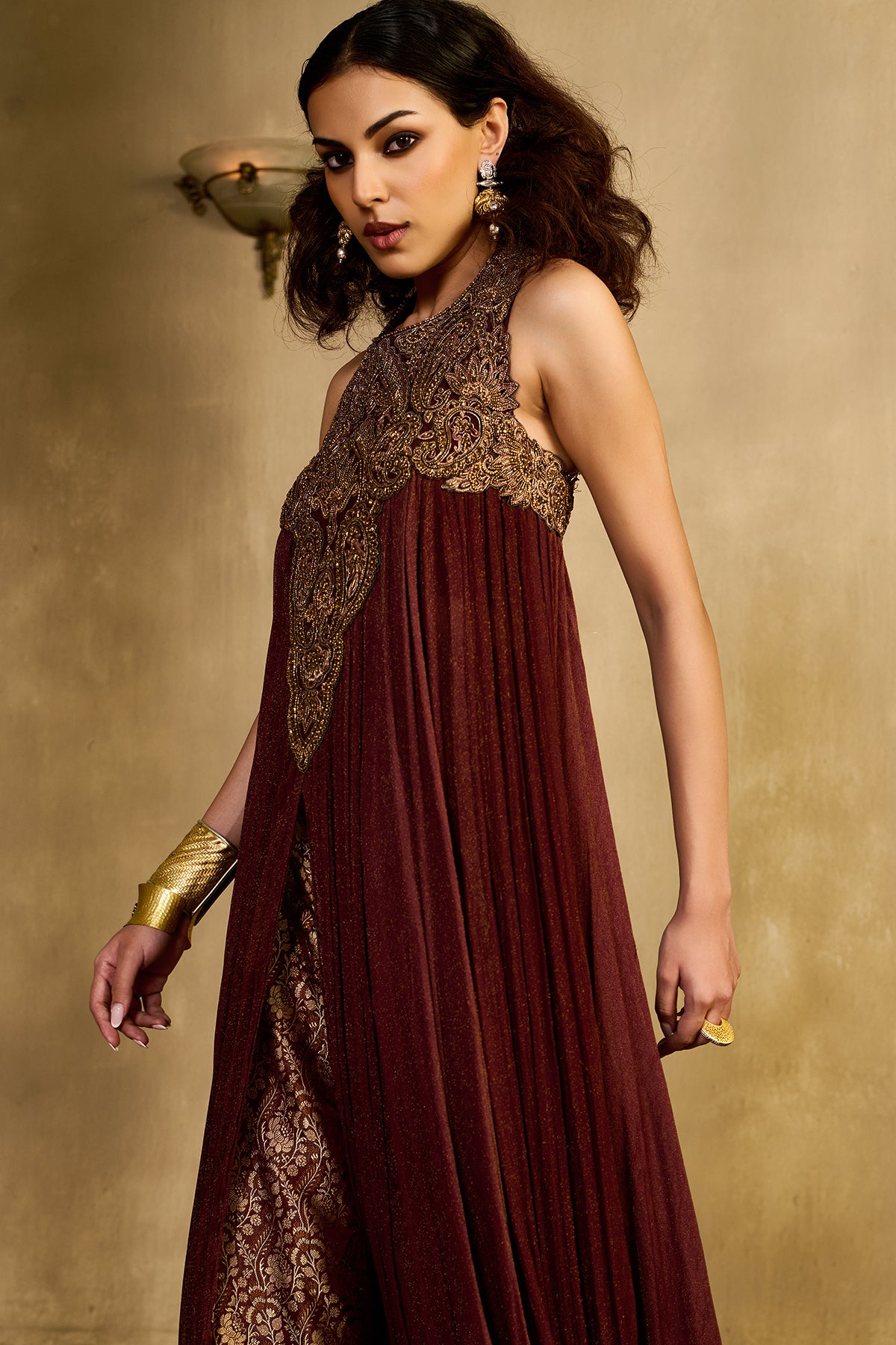 Begum maroon Kurta Set
