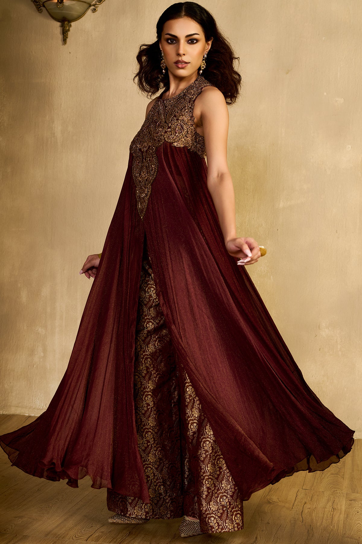 Begum maroon Kurta Set