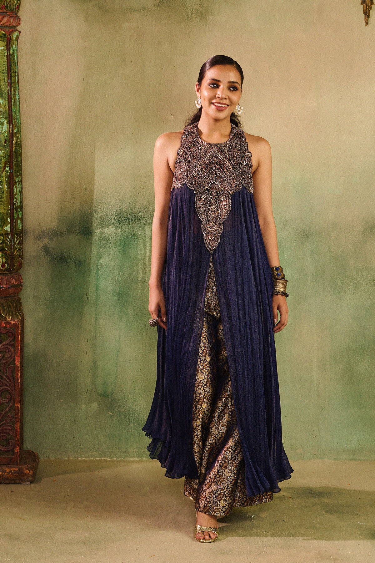 Begum midnight blue Kurta Set