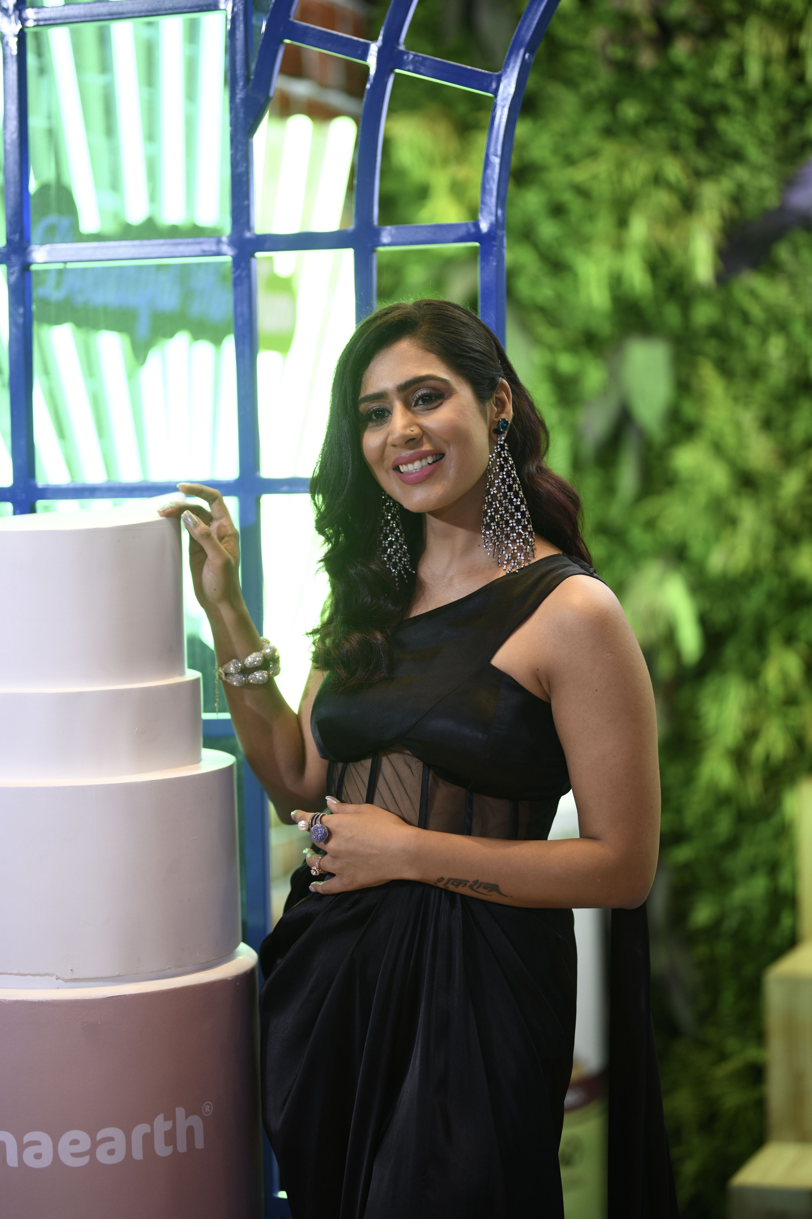 Black Corset Draped One Piece With Slit