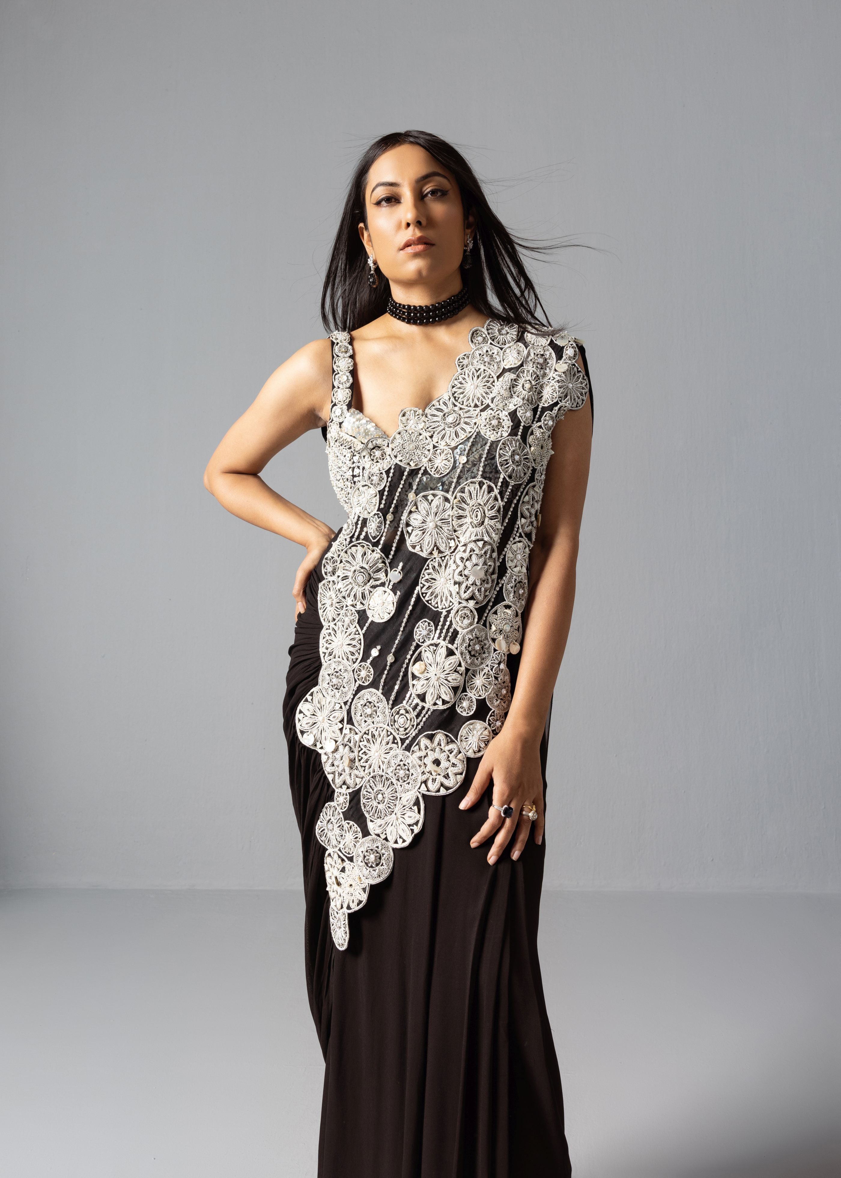 Black Heavy Pallu Saree