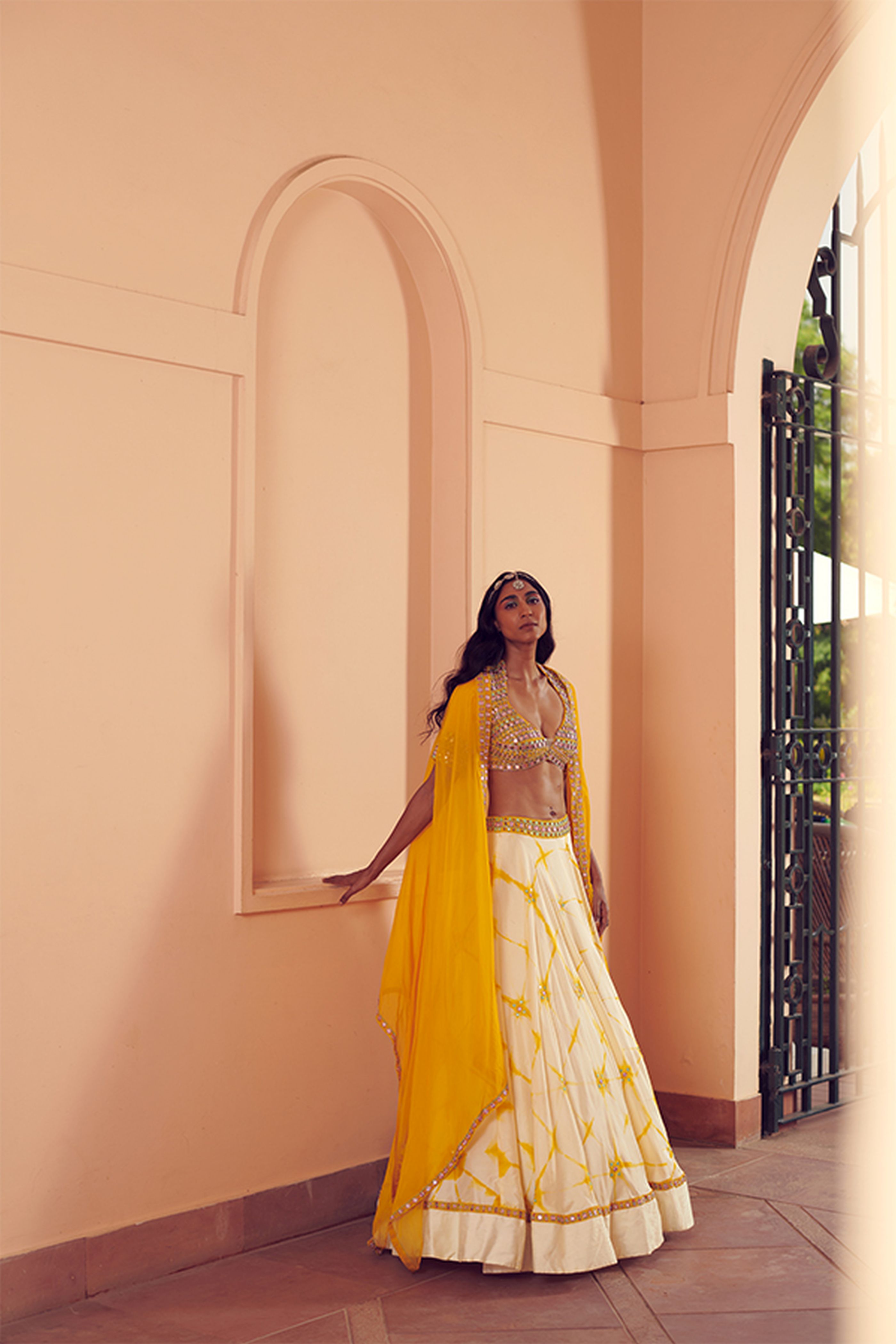 Yellow Lehenga Cape Set