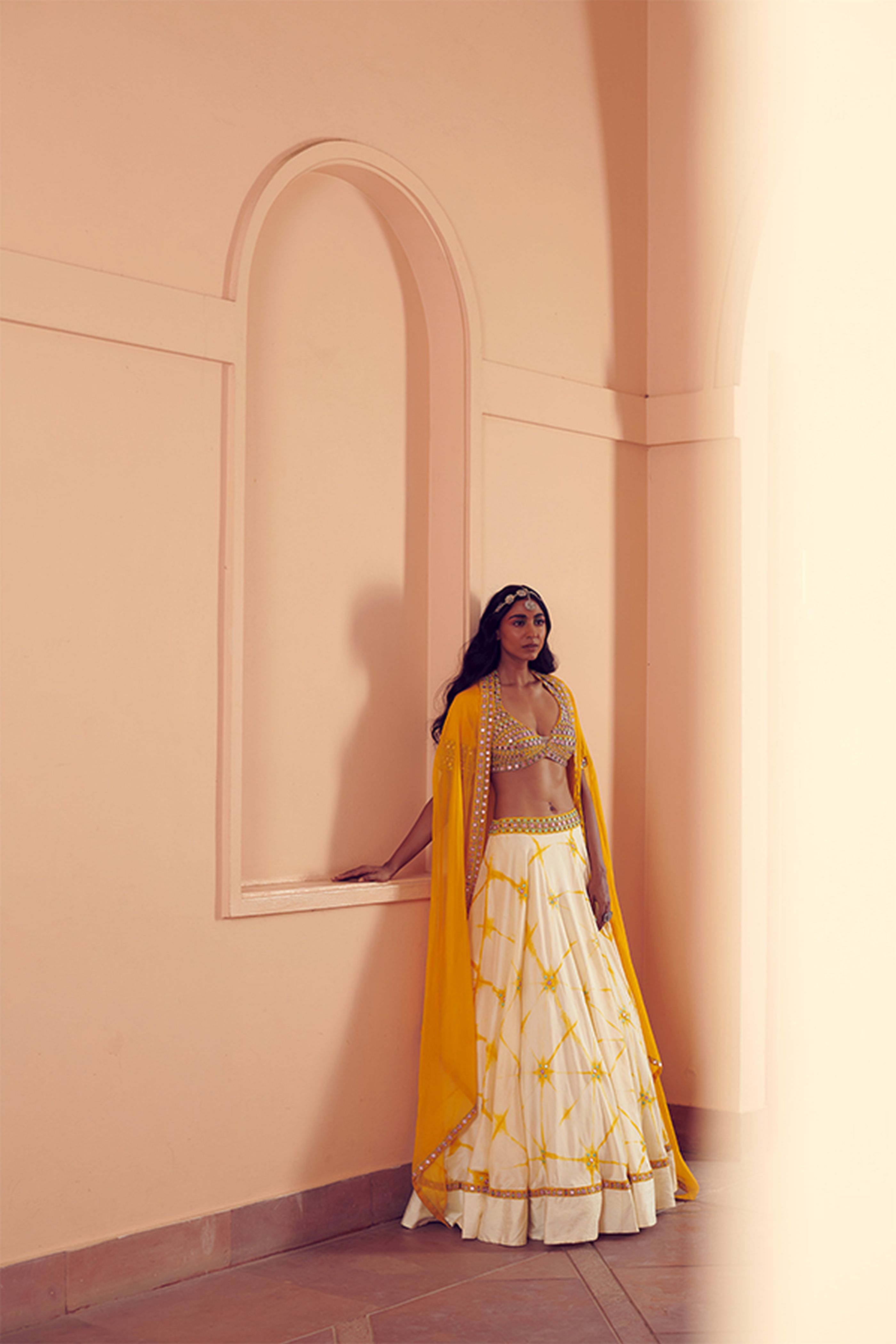 Yellow Lehenga Cape Set