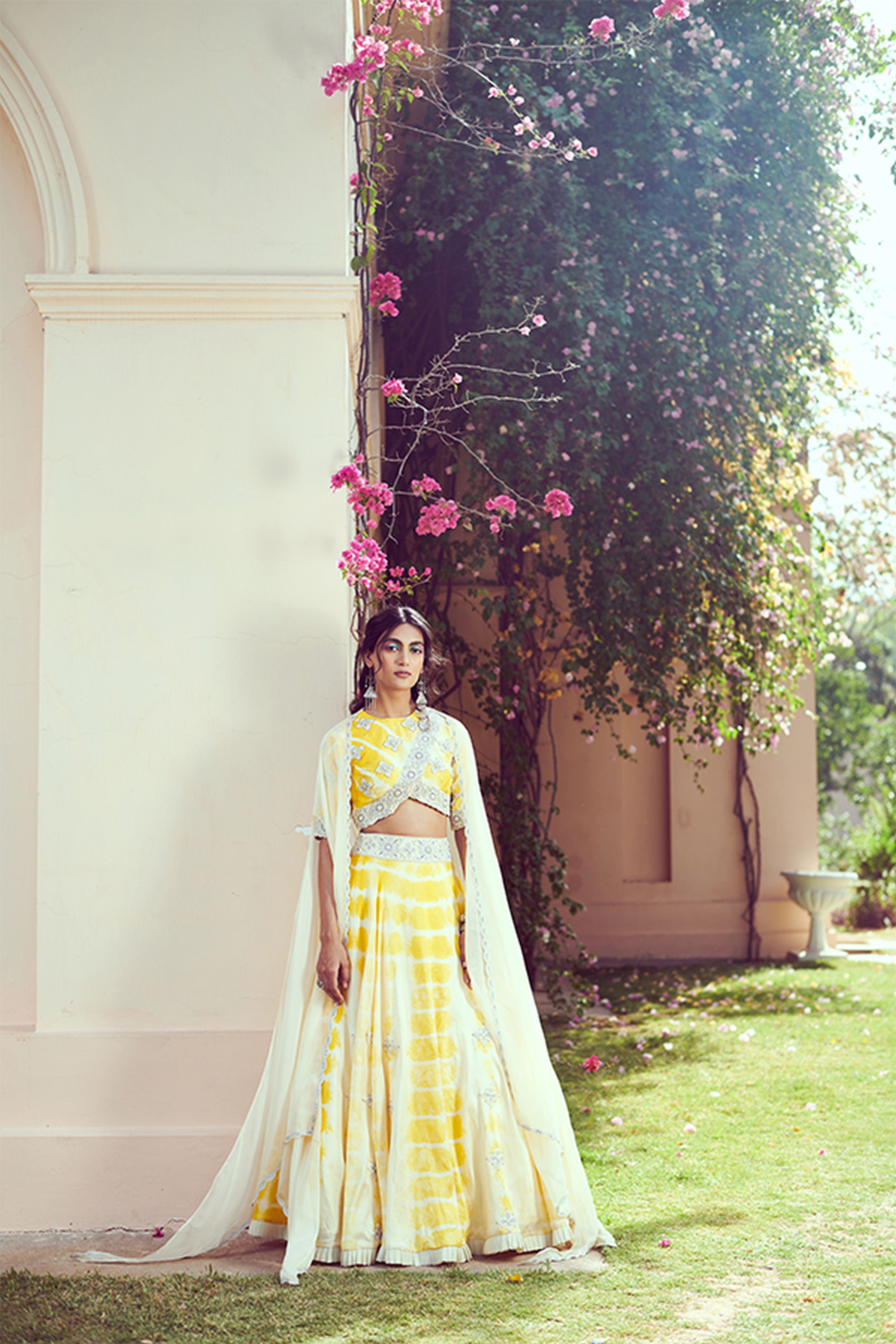 Yellow Tie-Dye Lehenga Set