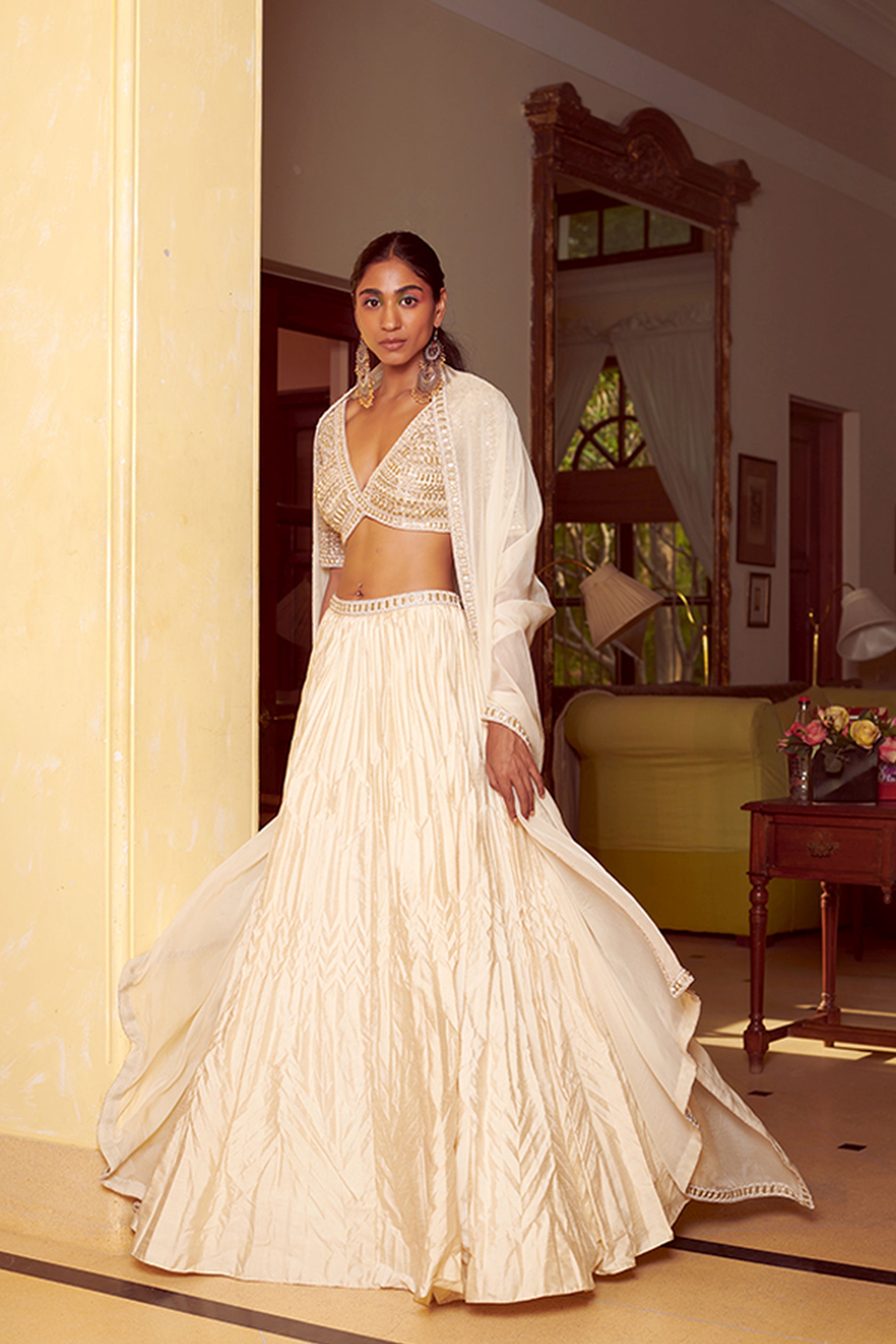 Ivory Lehenga Set