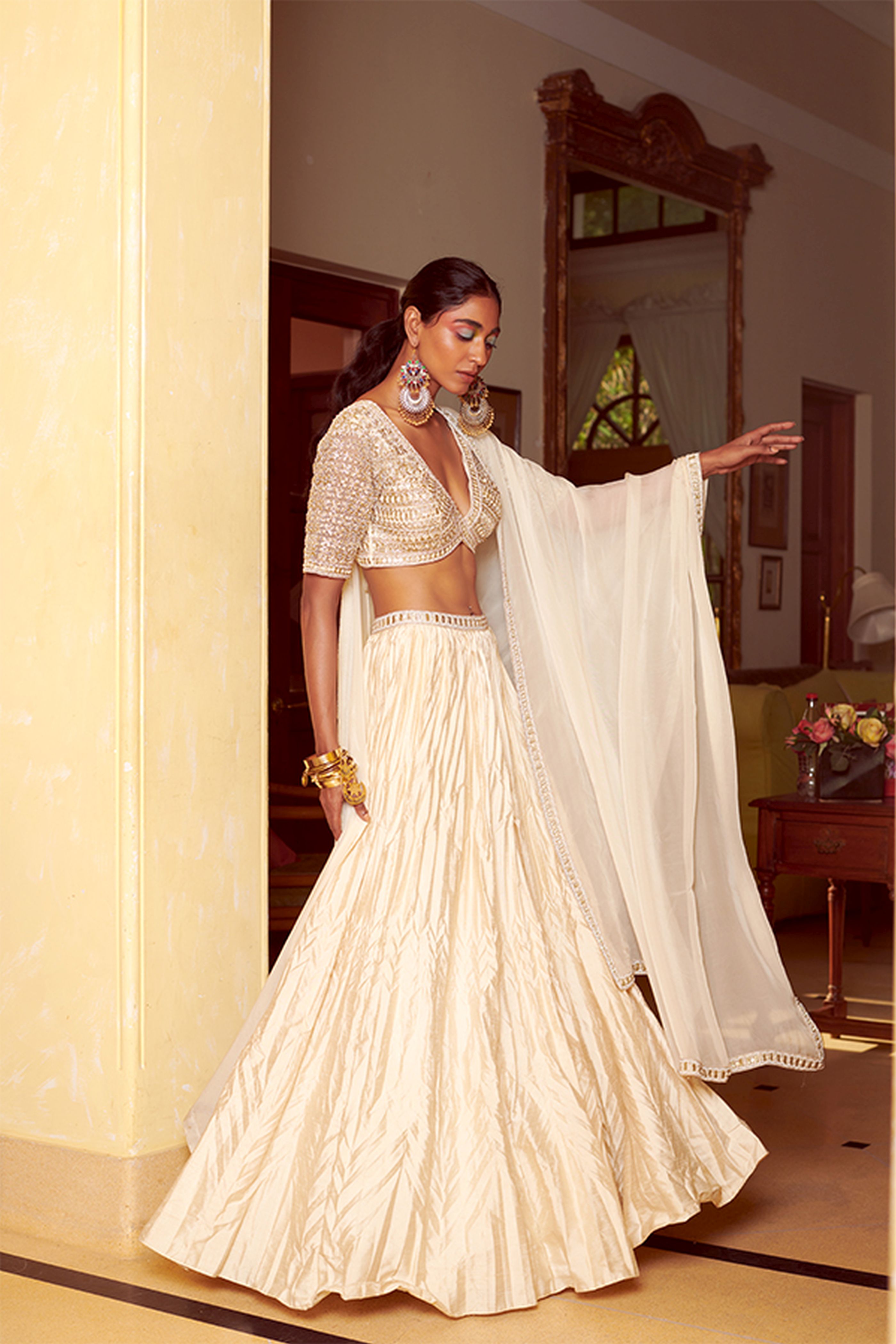 Ivory Lehenga Set