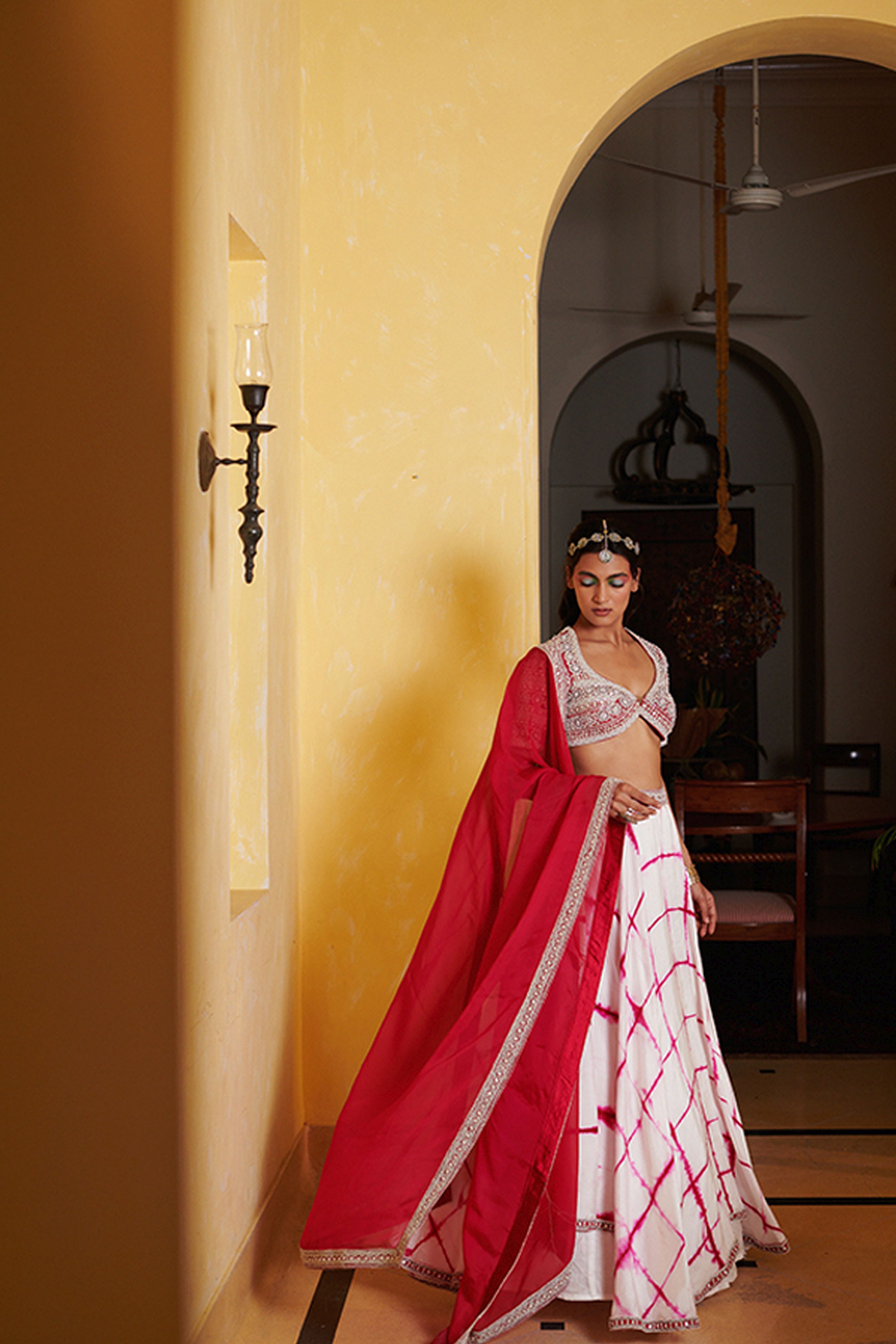 Pink Tie-Dye Lehenga Set