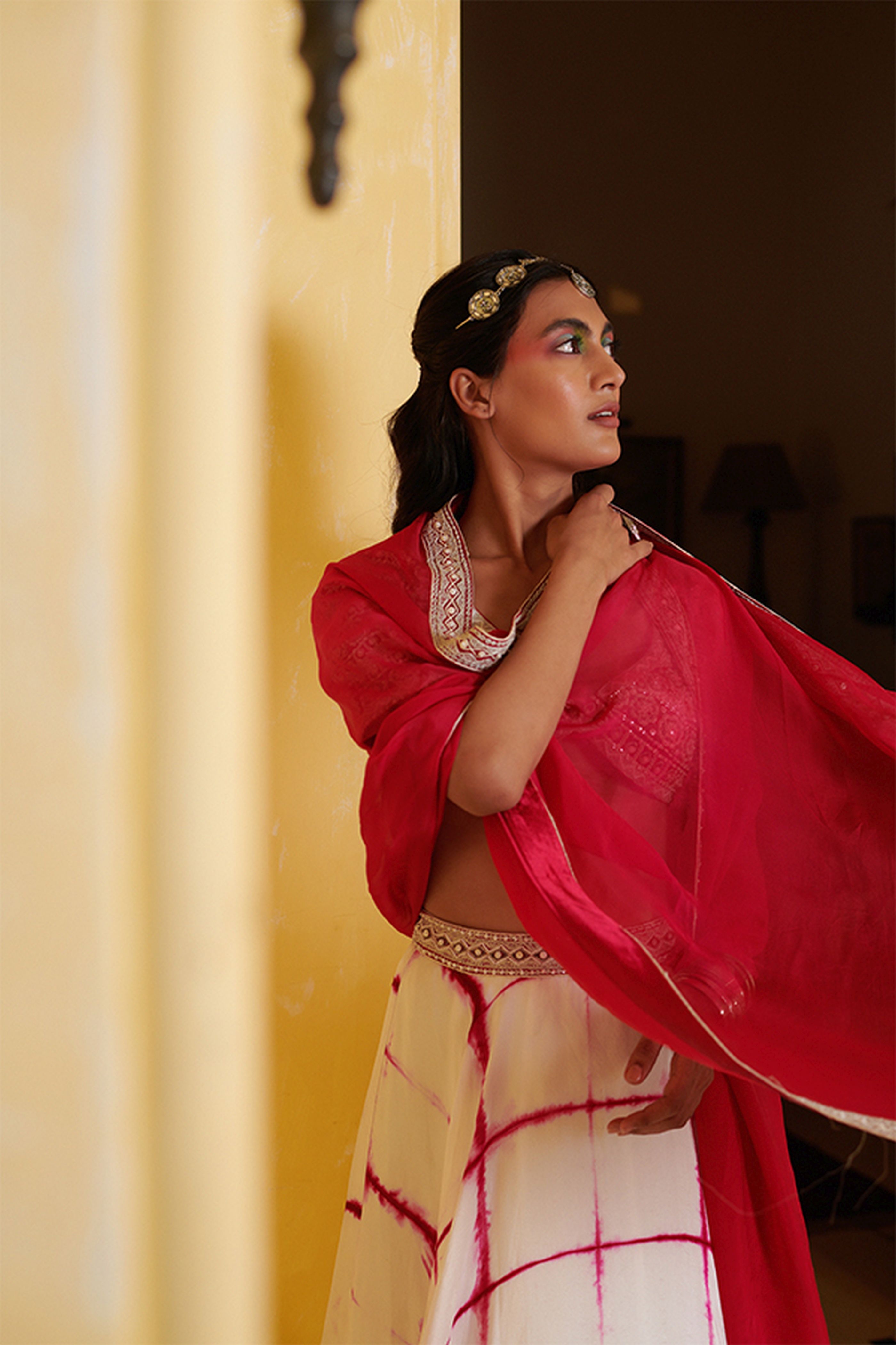 Pink Tie-Dye Lehenga Set