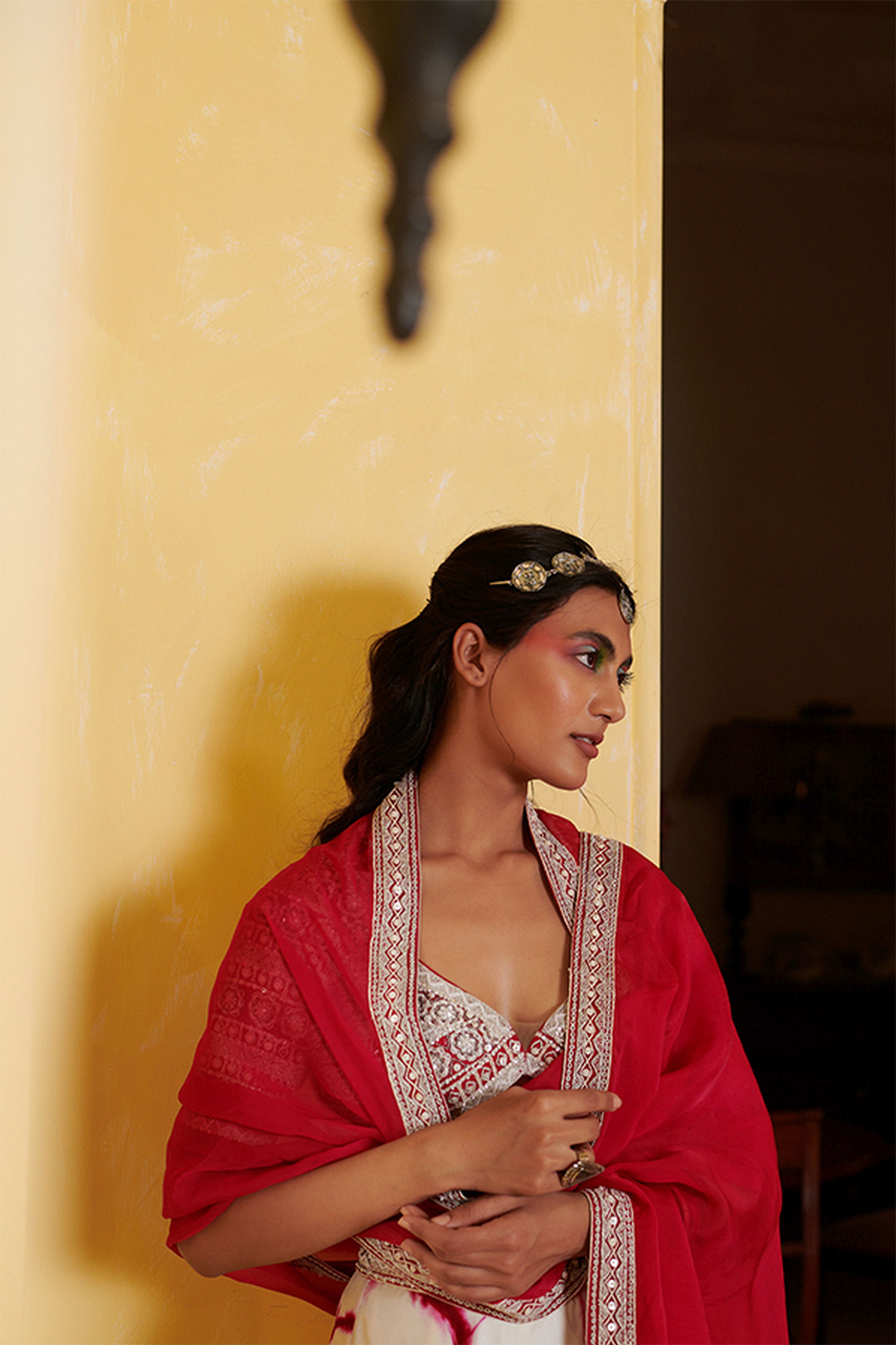 Pink Tie-Dye Lehenga Set