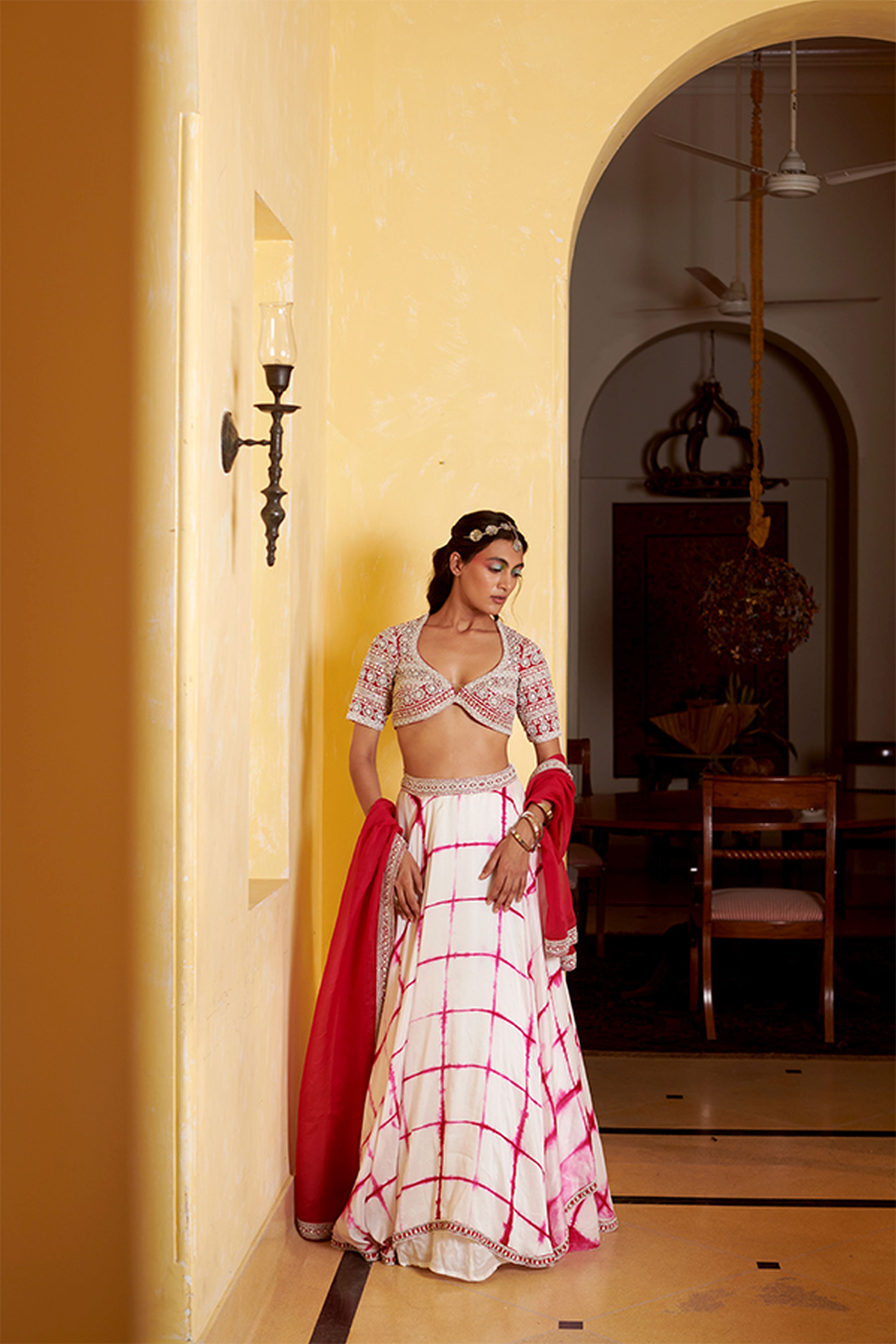 Pink Tie-Dye Lehenga Set