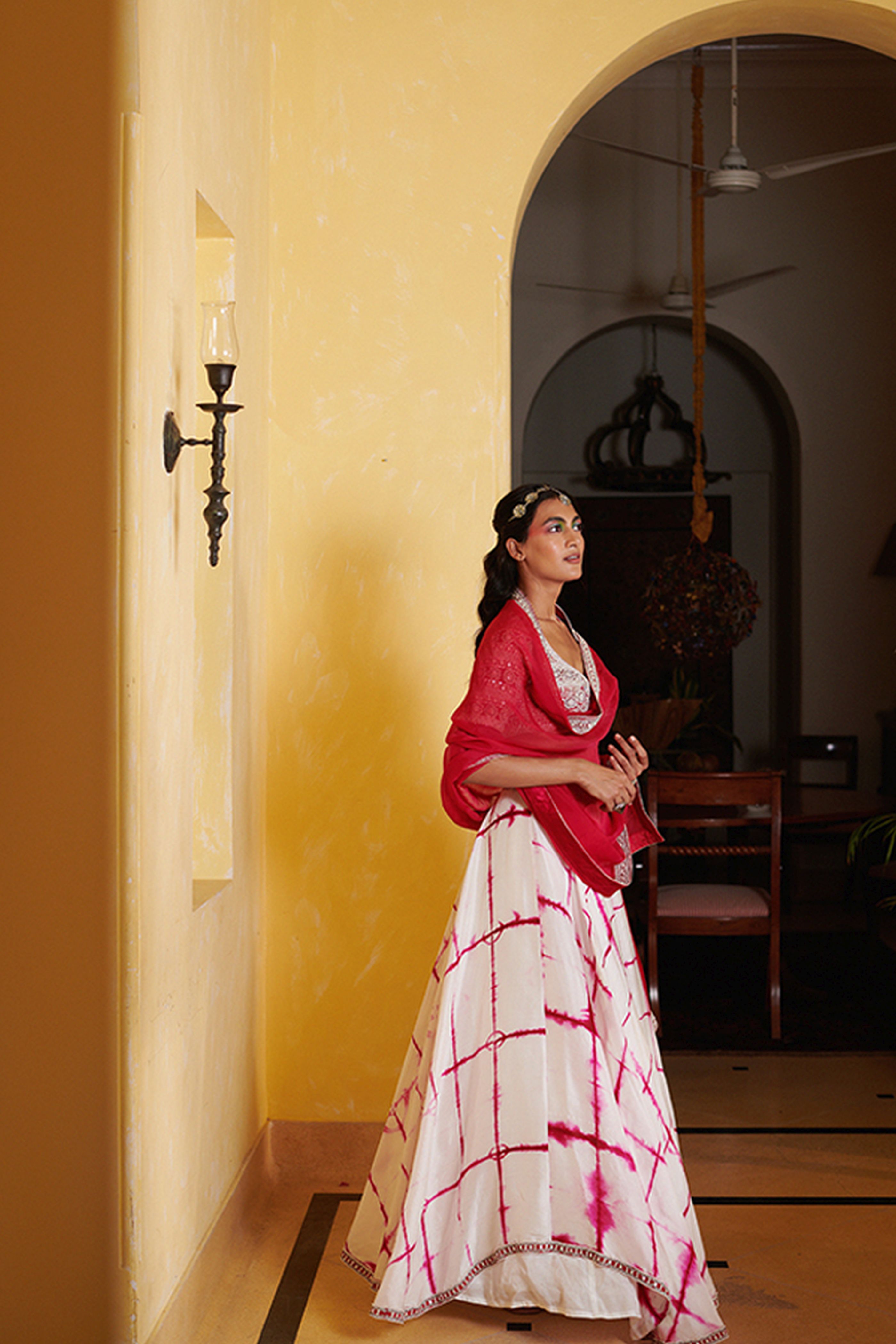 Pink Tie-Dye Lehenga Set