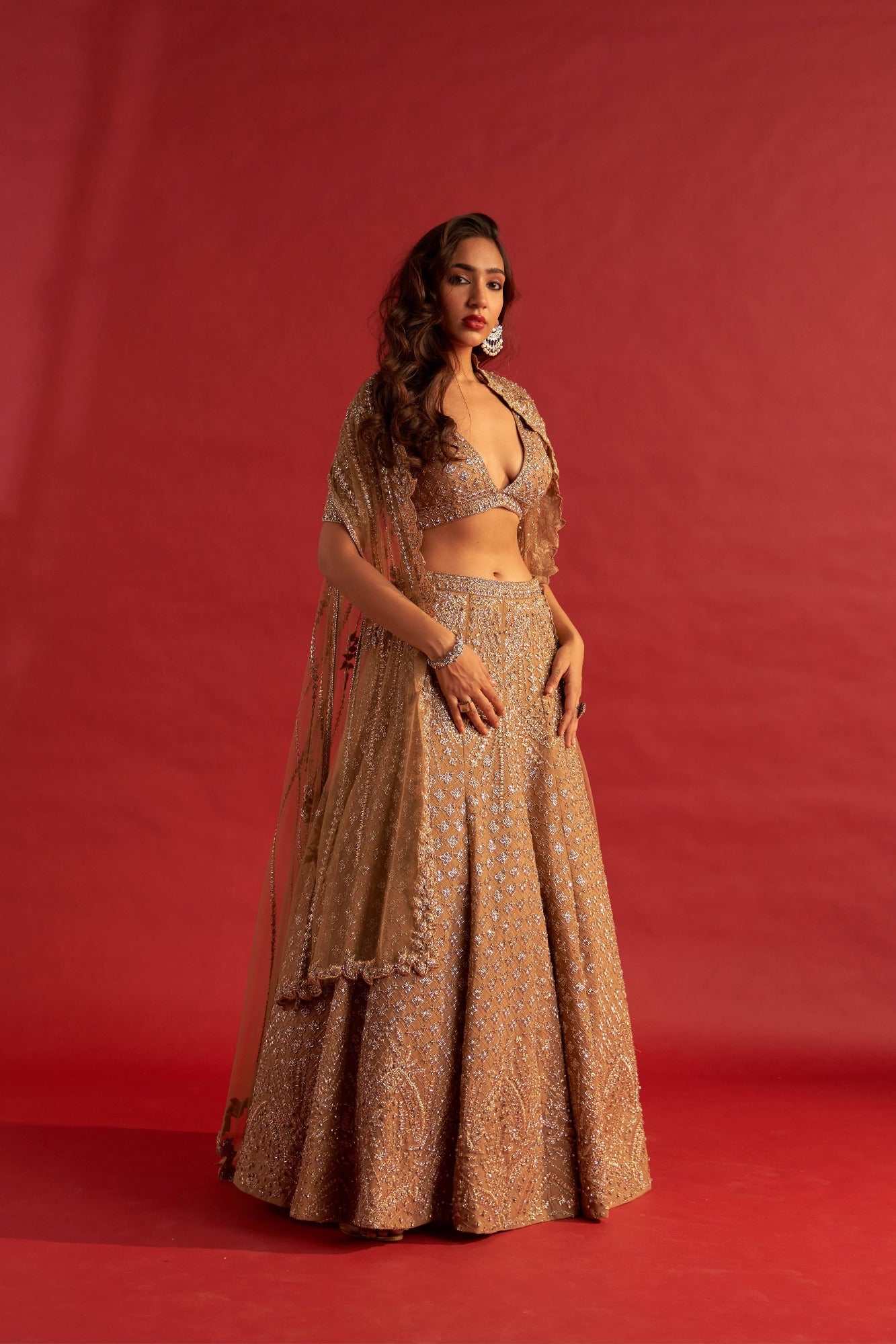 Caramel Gold Lehenga Set