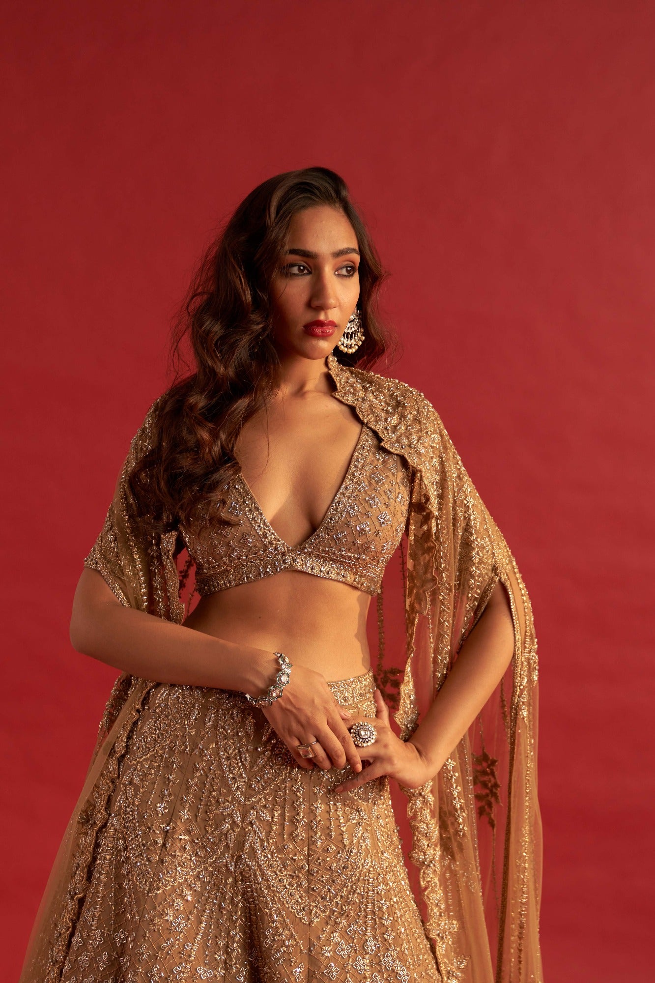 Caramel Gold Lehenga Set