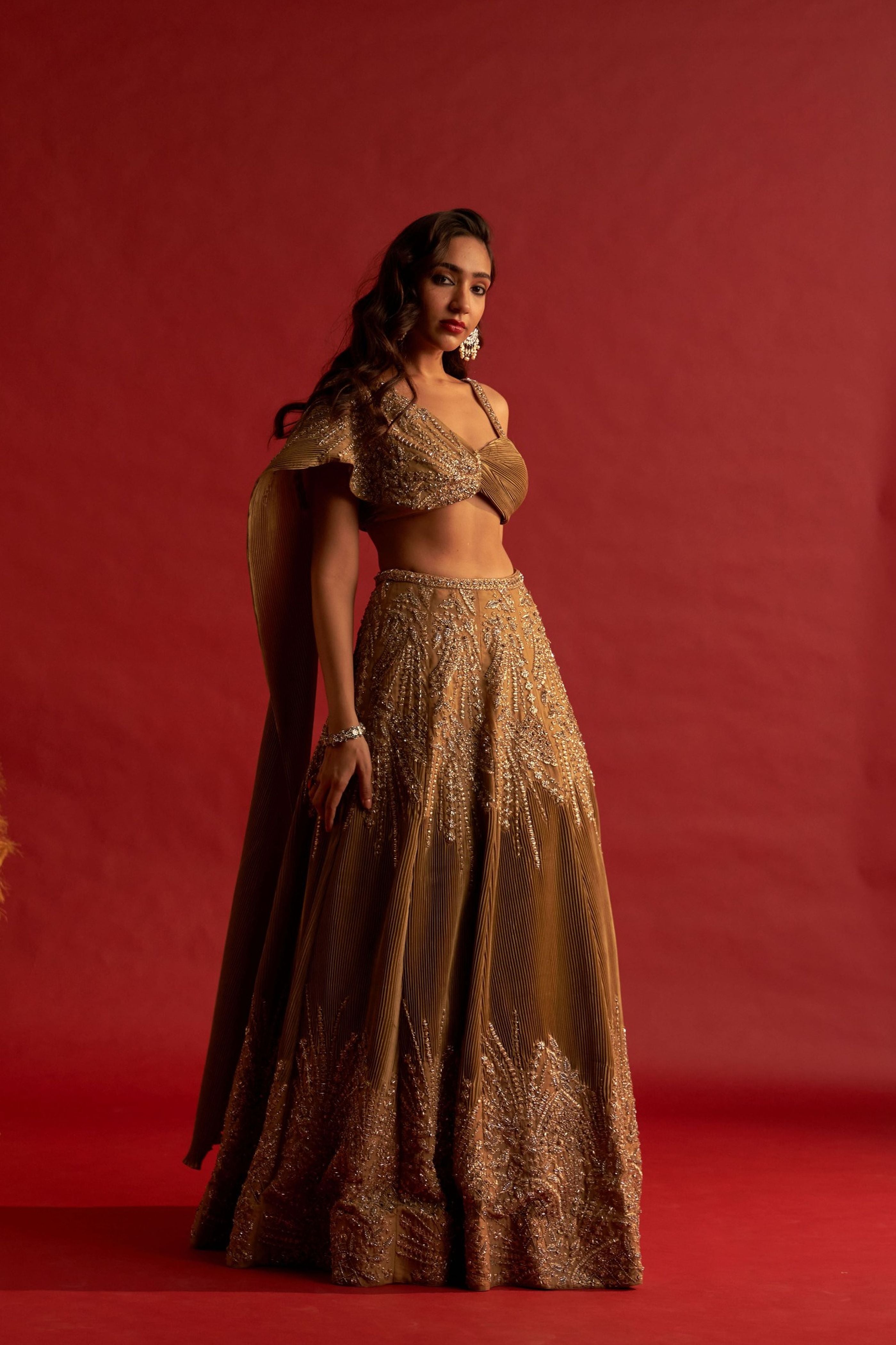 Gold Butterfly Lehenga Set