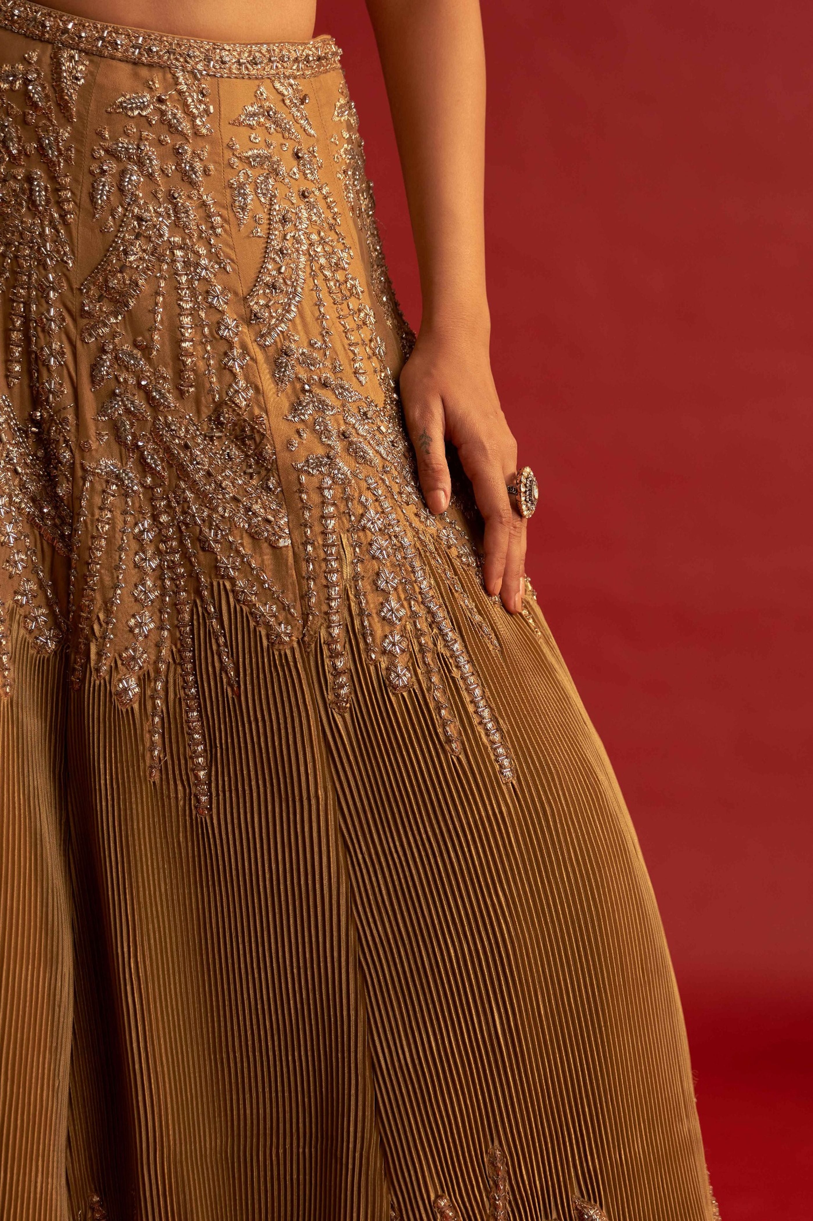 Gold Butterfly Lehenga Set