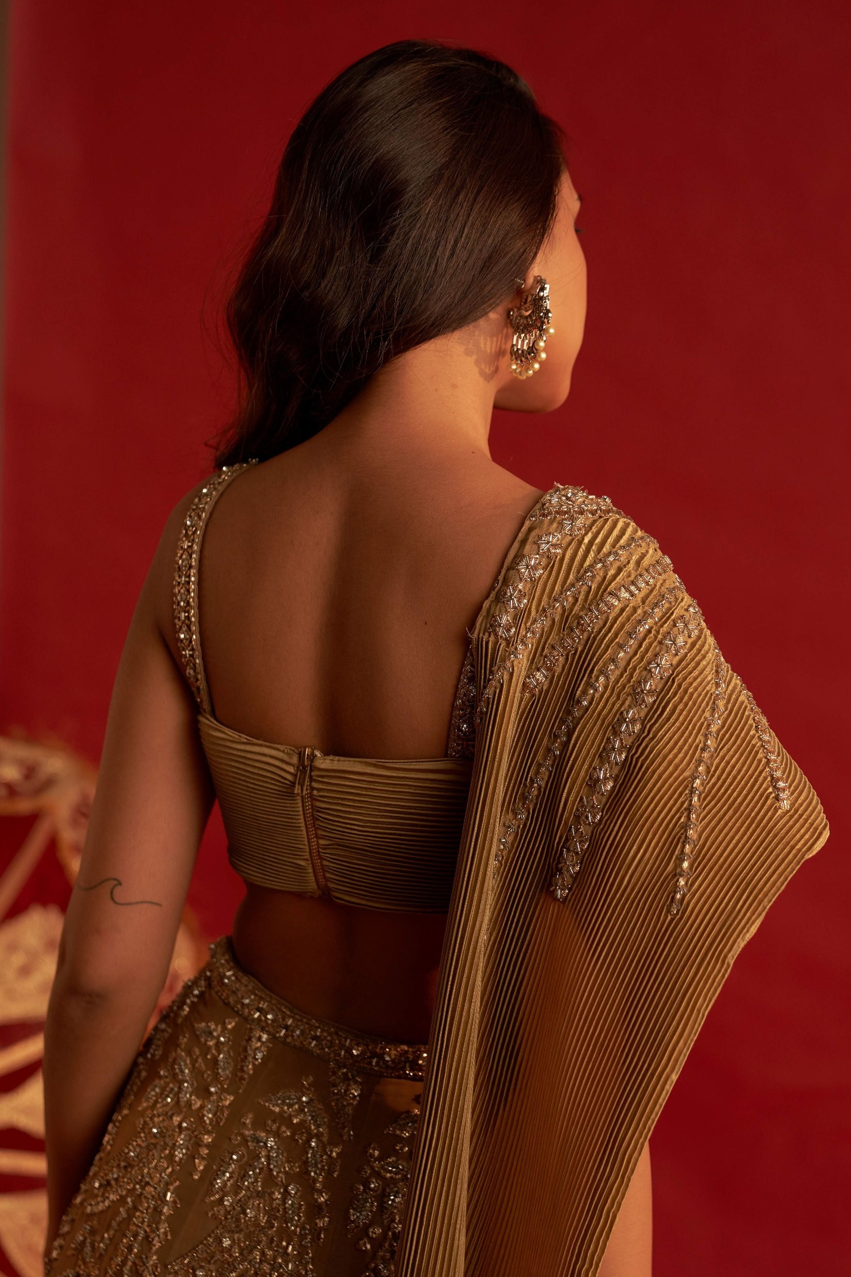 Gold Butterfly Lehenga Set