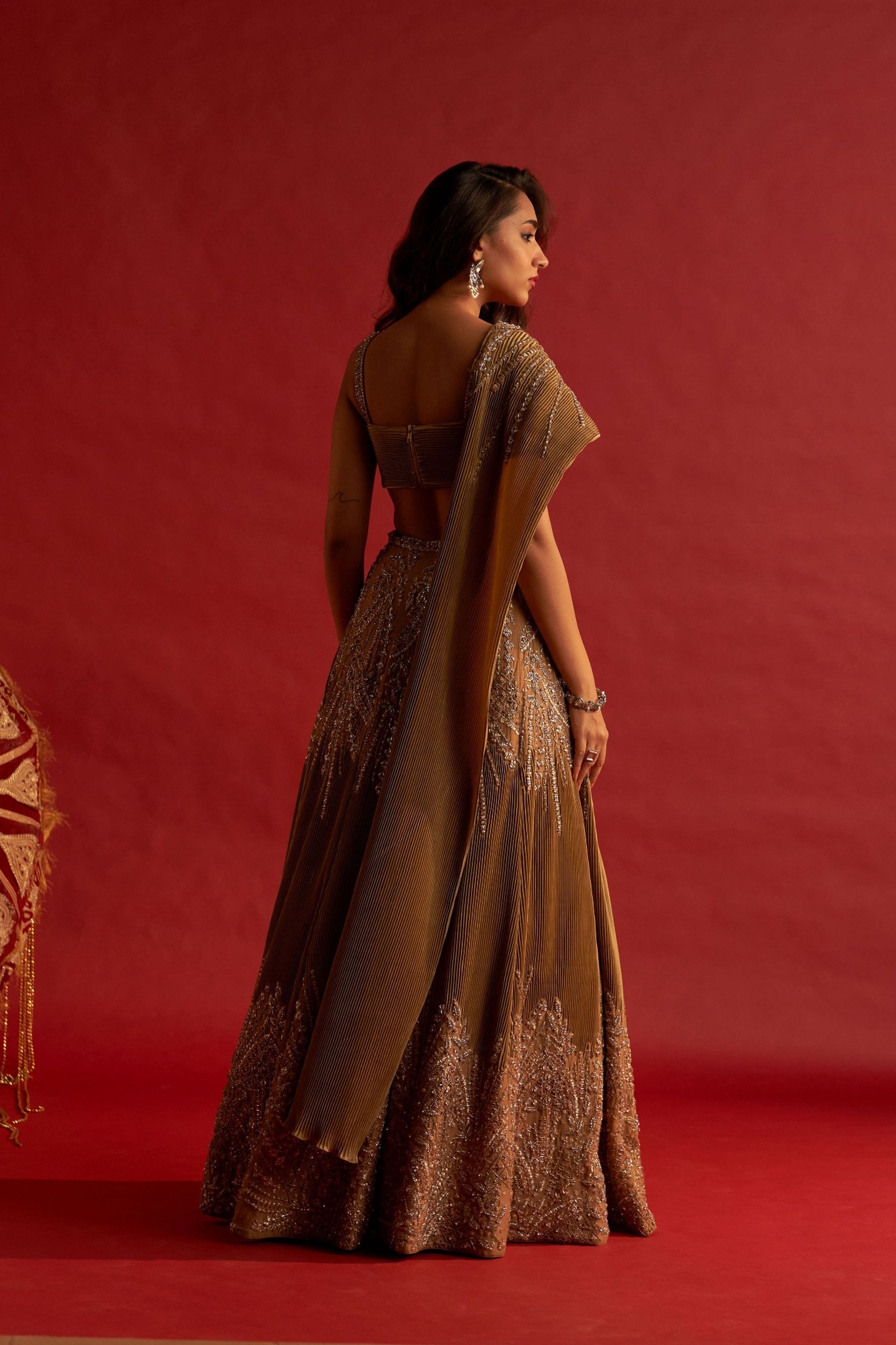 Gold Butterfly Lehenga Set