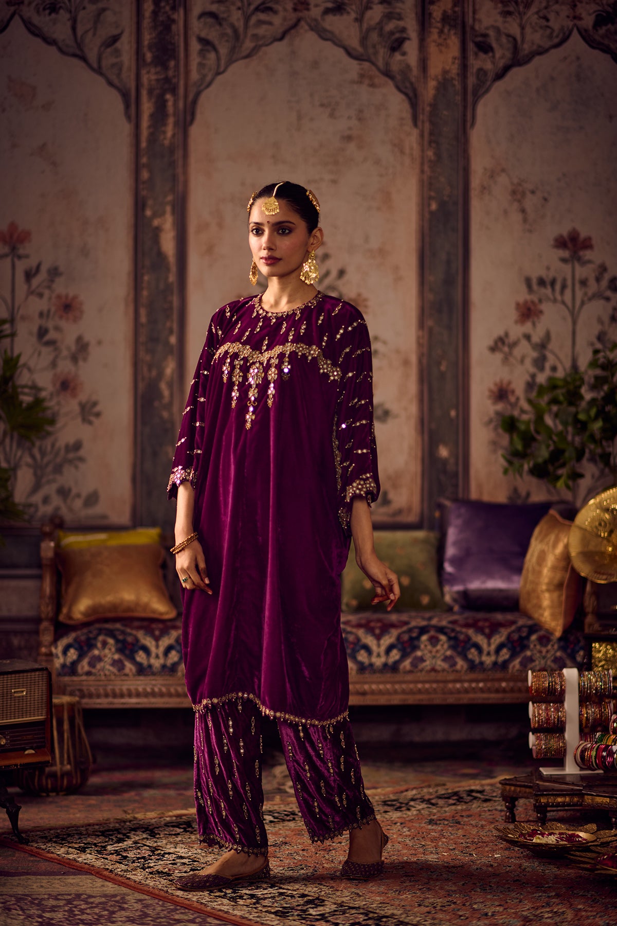 Jamuni sunhera kurta salwar set