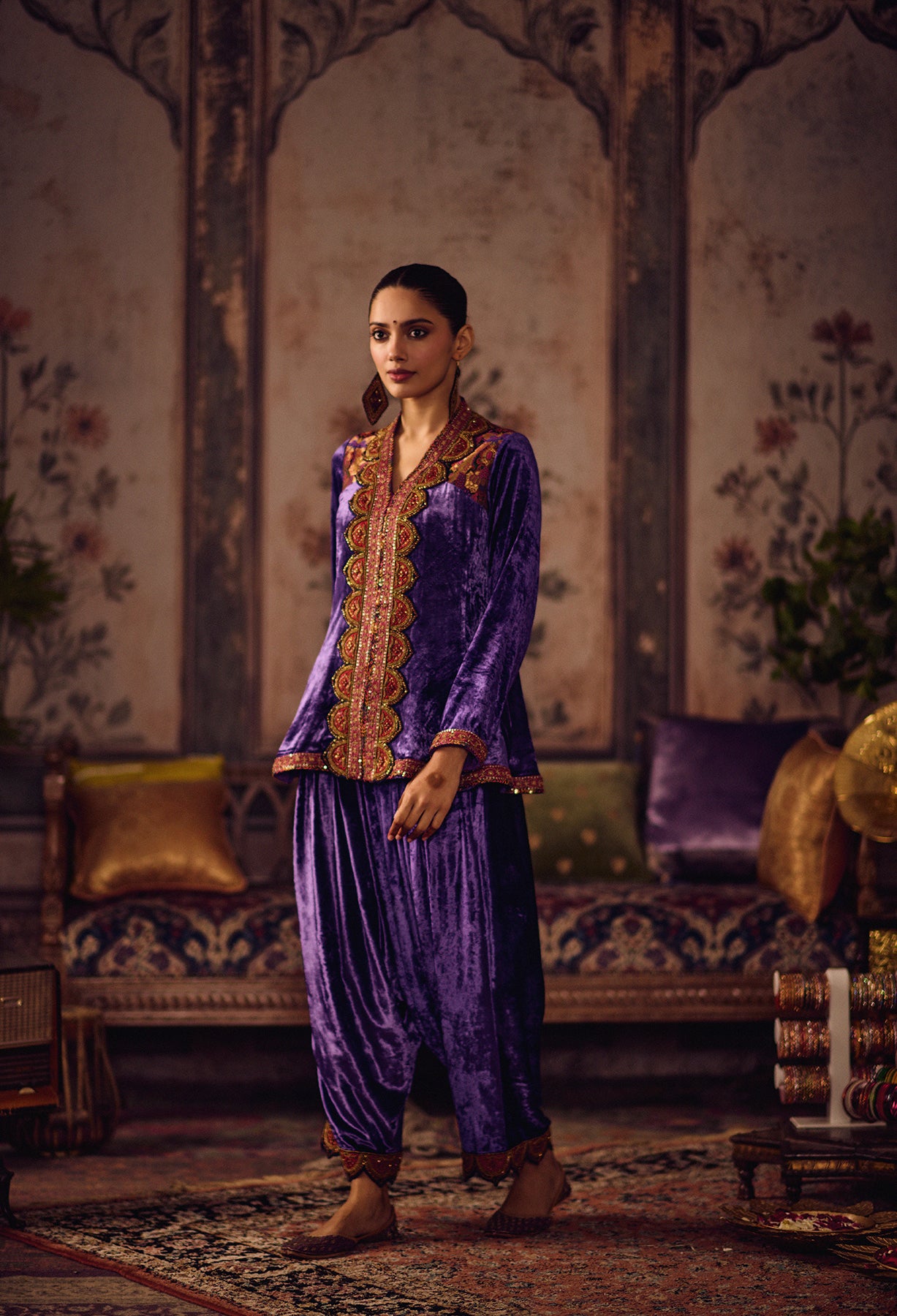 Neel Velvet short kurta salwar