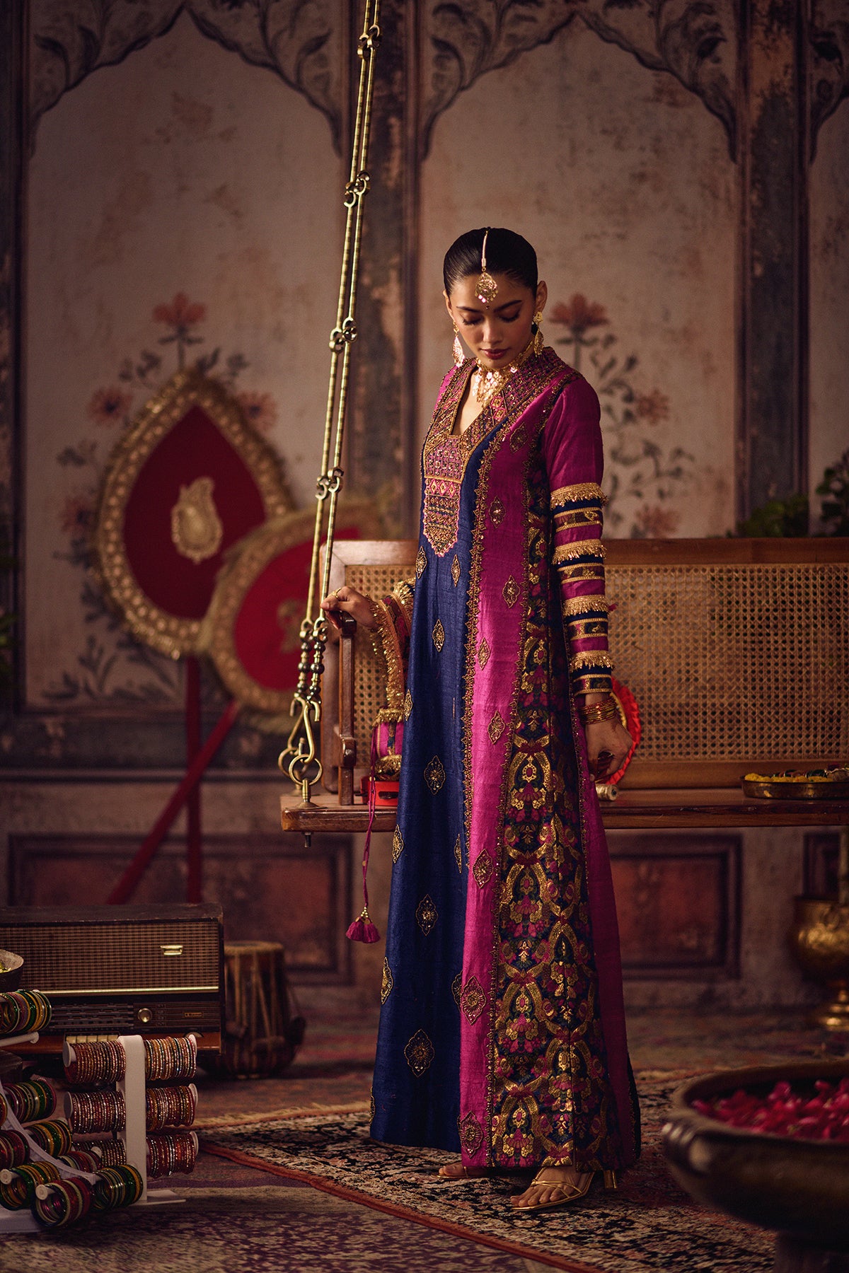 Neel Magenta Kaftan kurta set