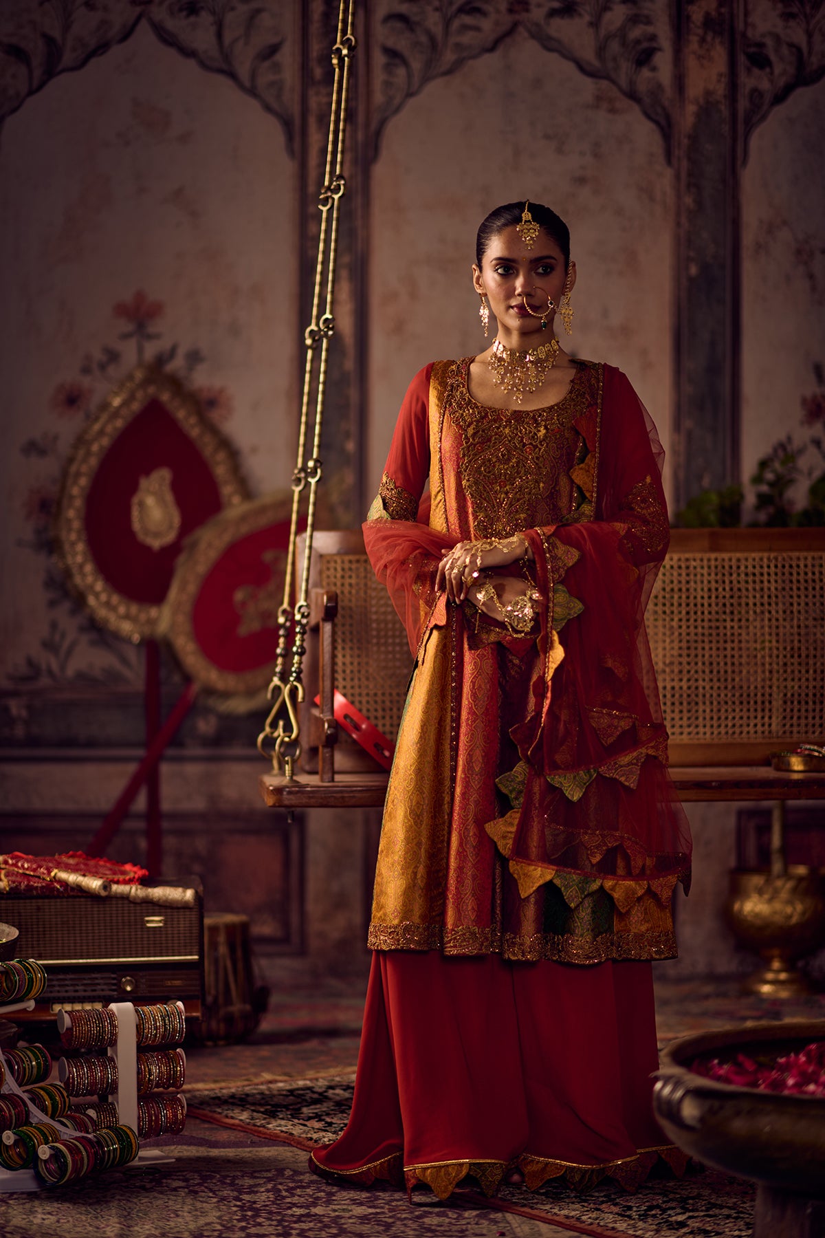 Rang Kali kurta sharara Set