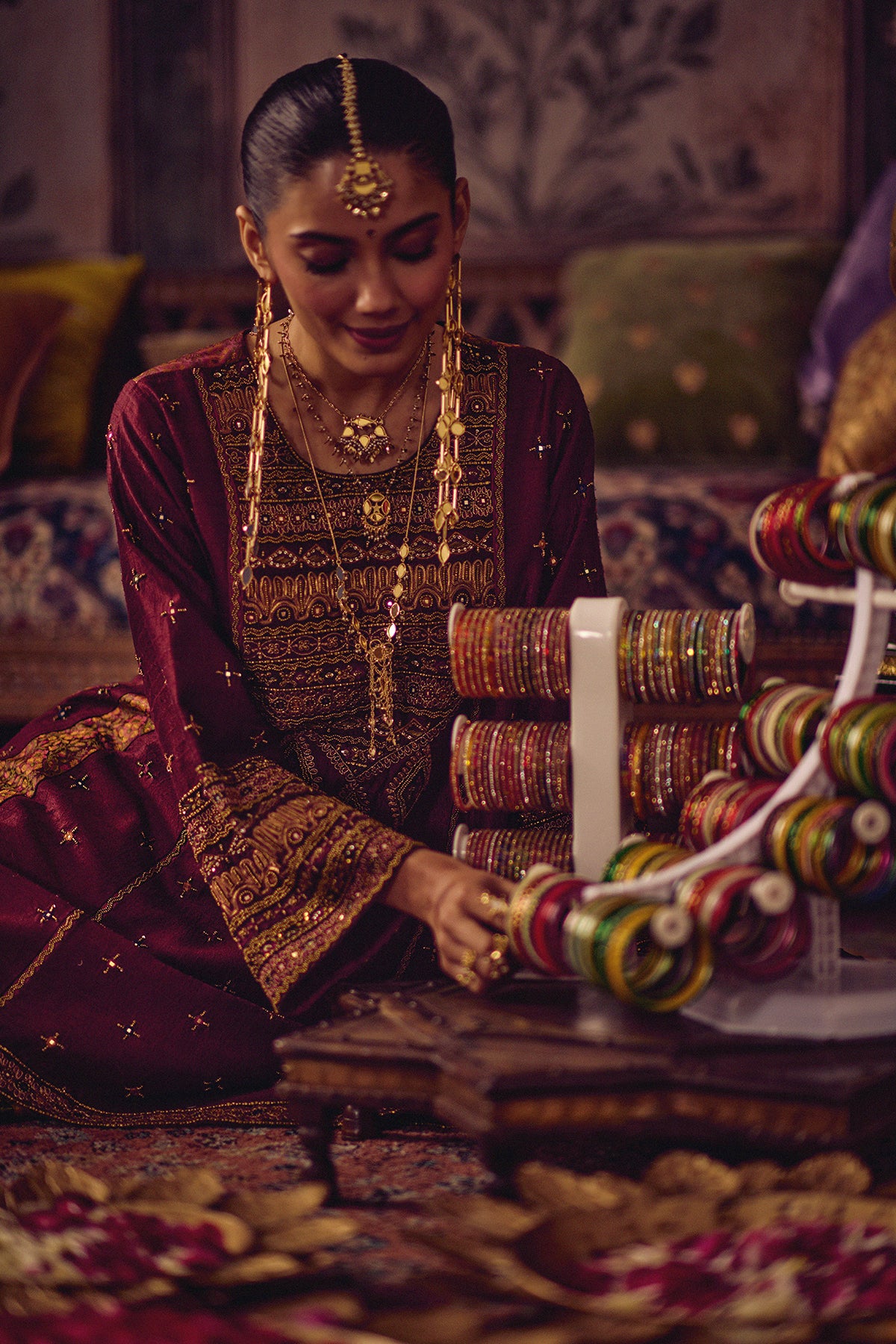 Virsa Mehroon Hara kurta set