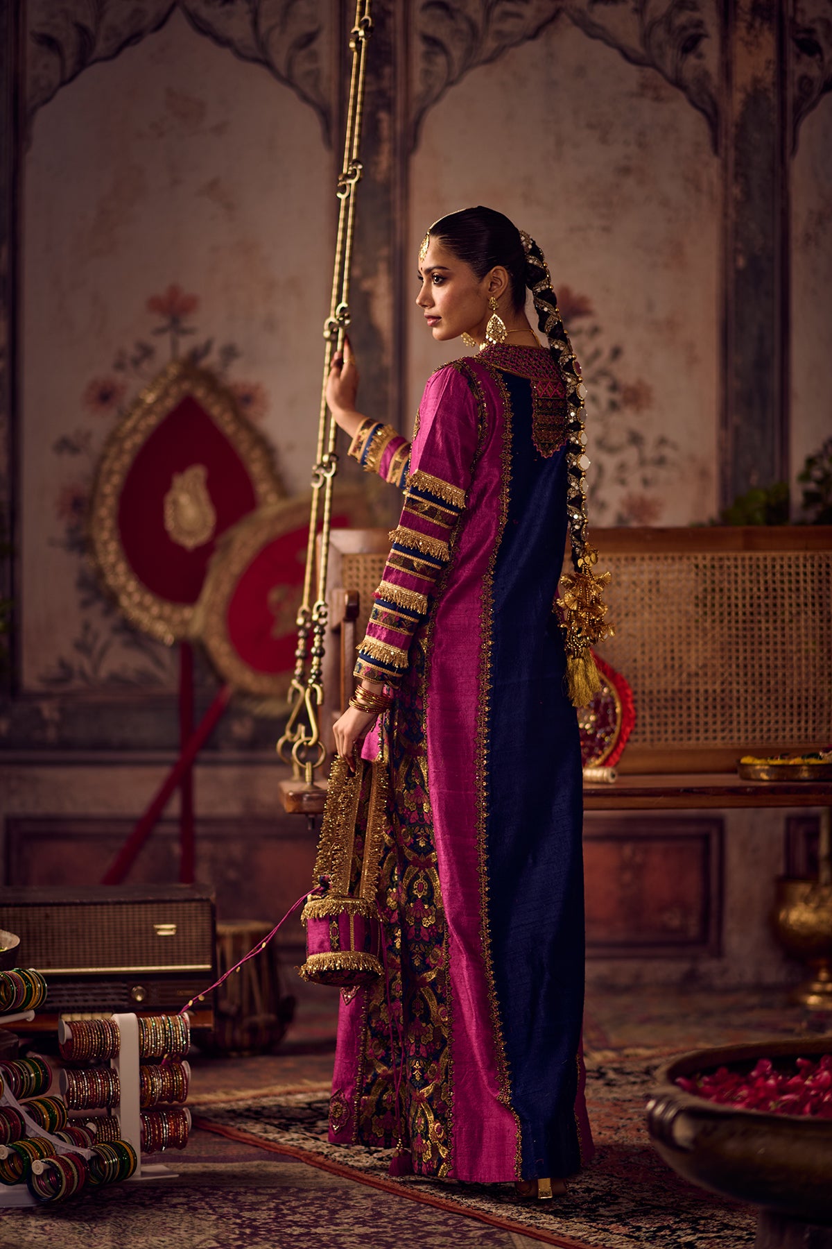 Neel Magenta Kaftan kurta set