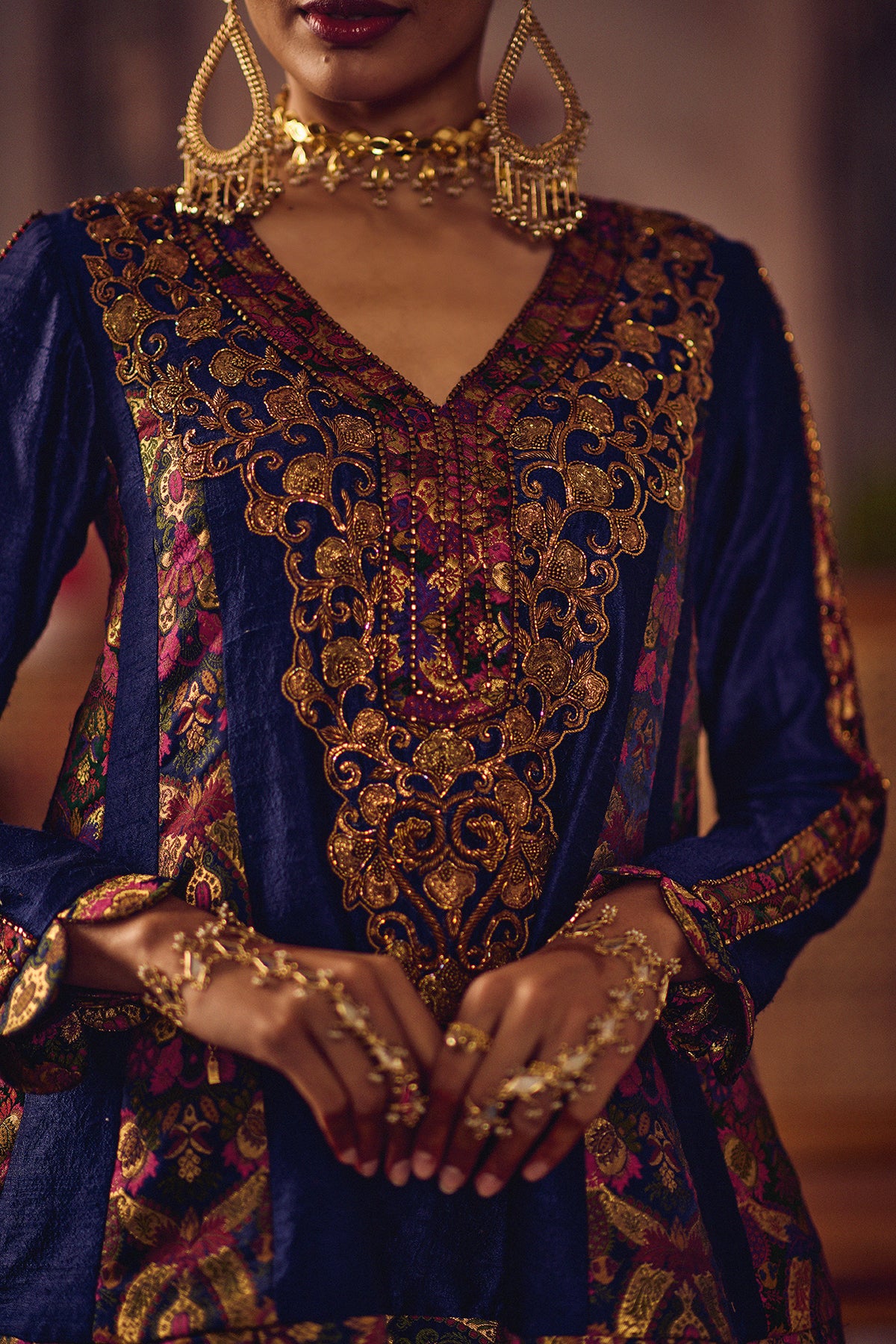 Neela Khaab Peplum Set