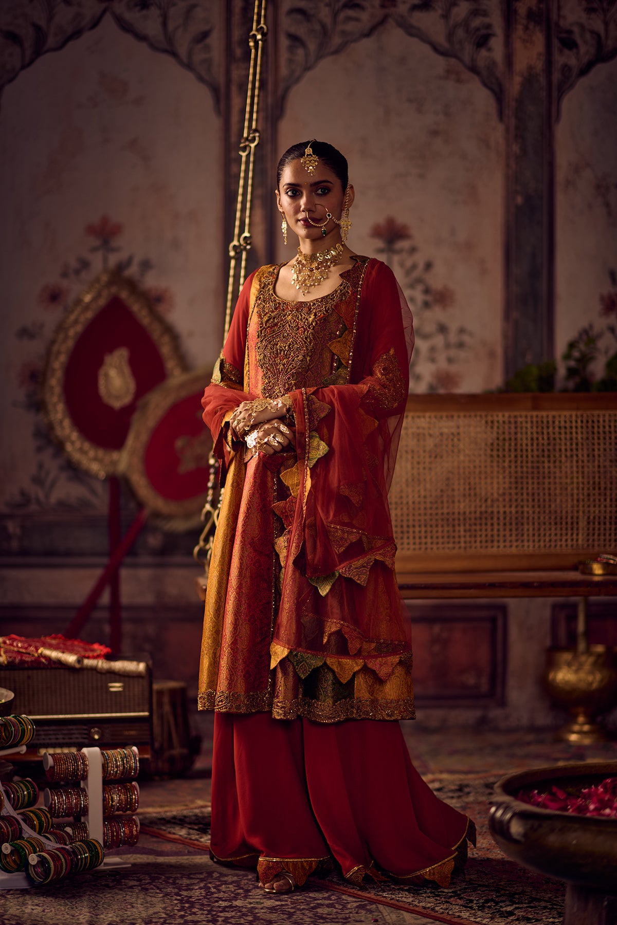 Rang Kali kurta sharara Set