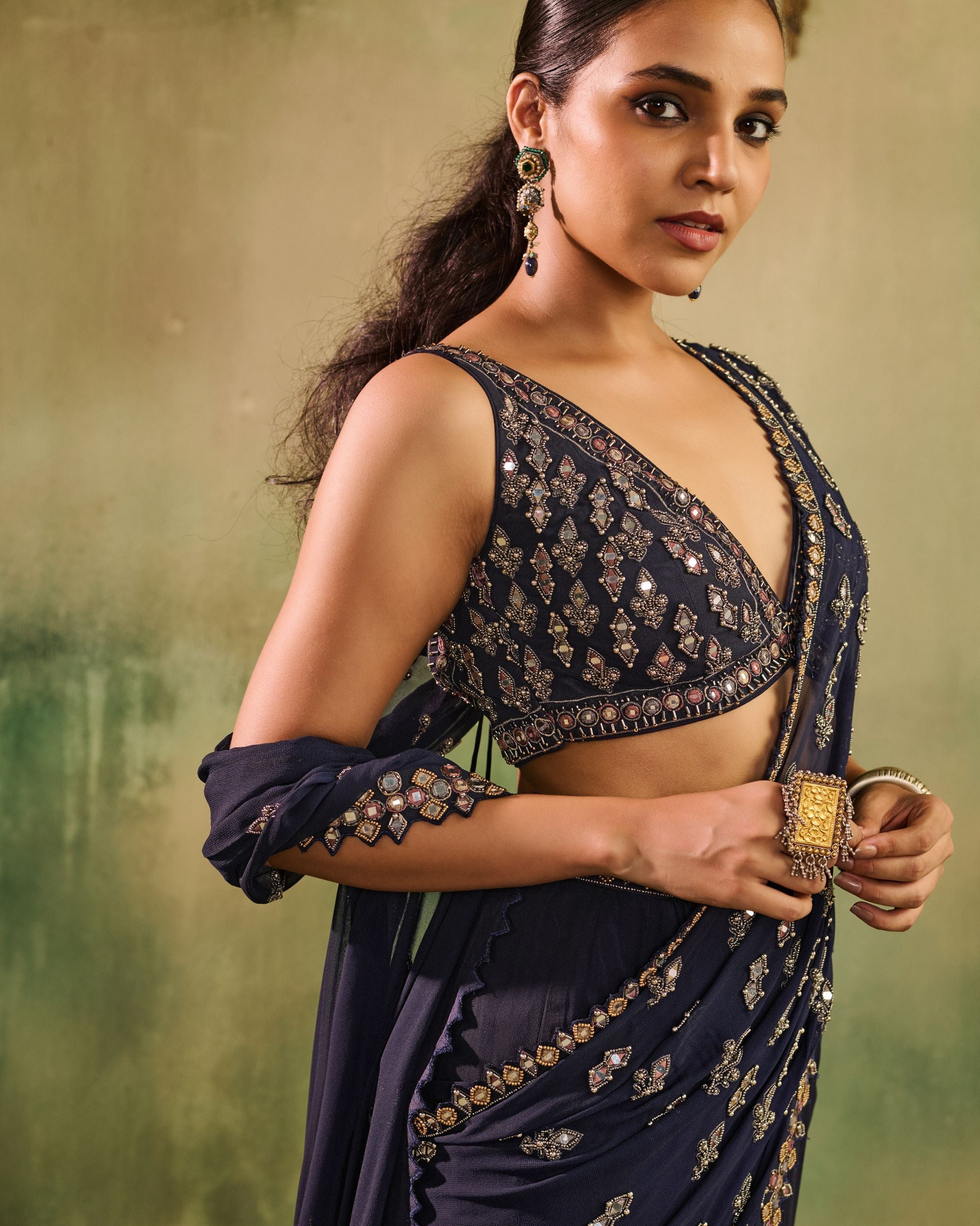 Shama Midnight Blue Lehenga Set