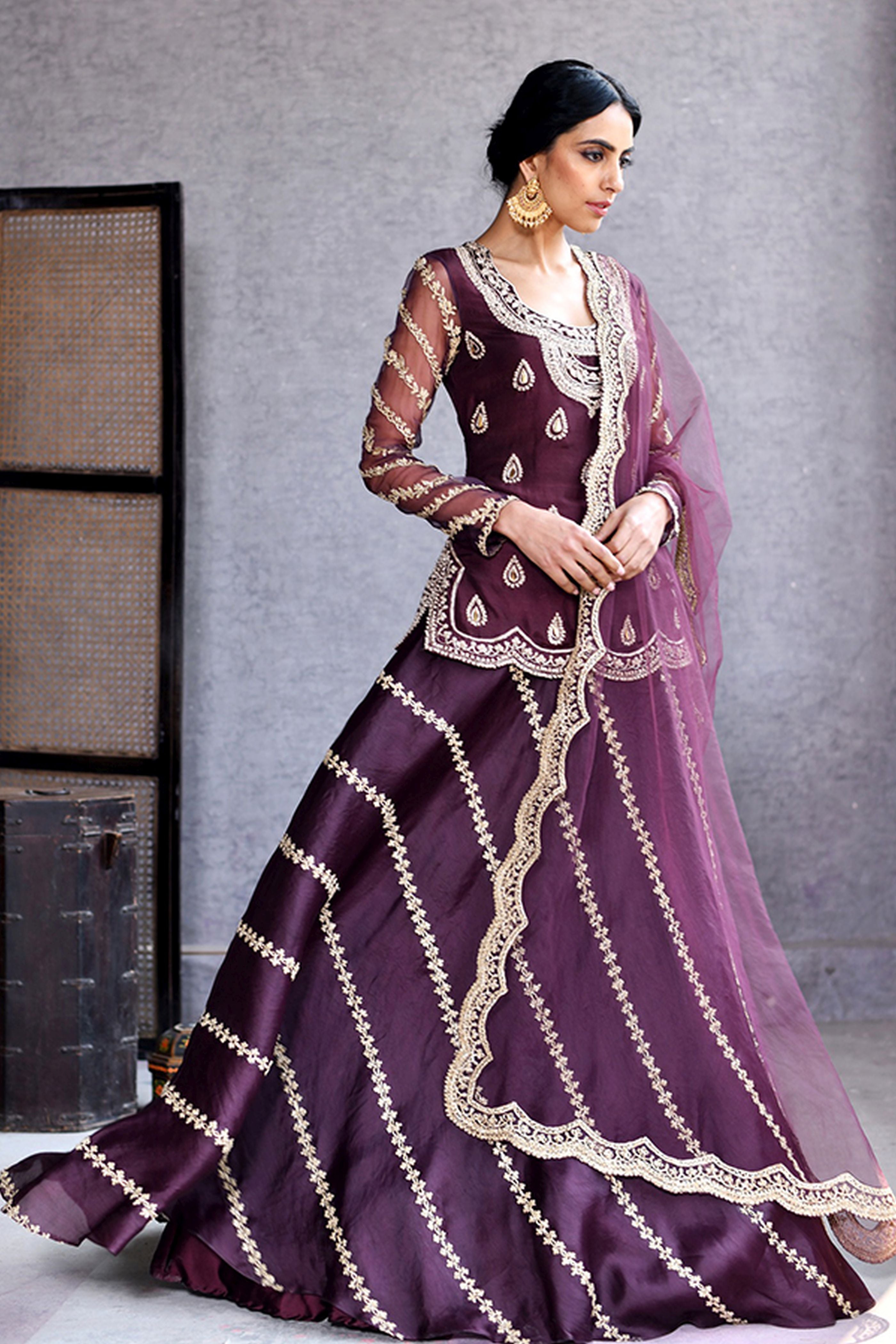 Short Kurta Lehenga With Dupatta