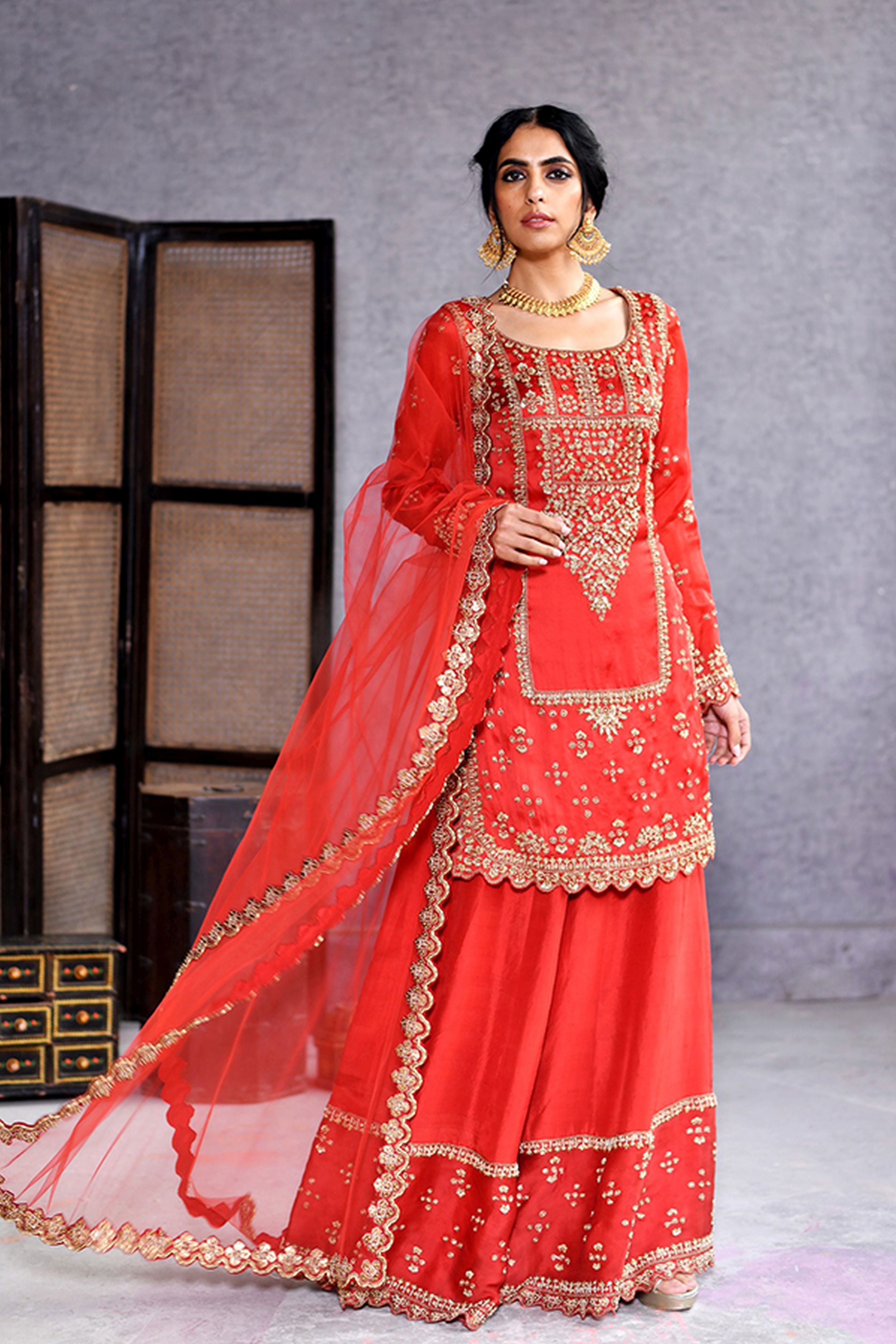 Kurta With Sharara Dupatta