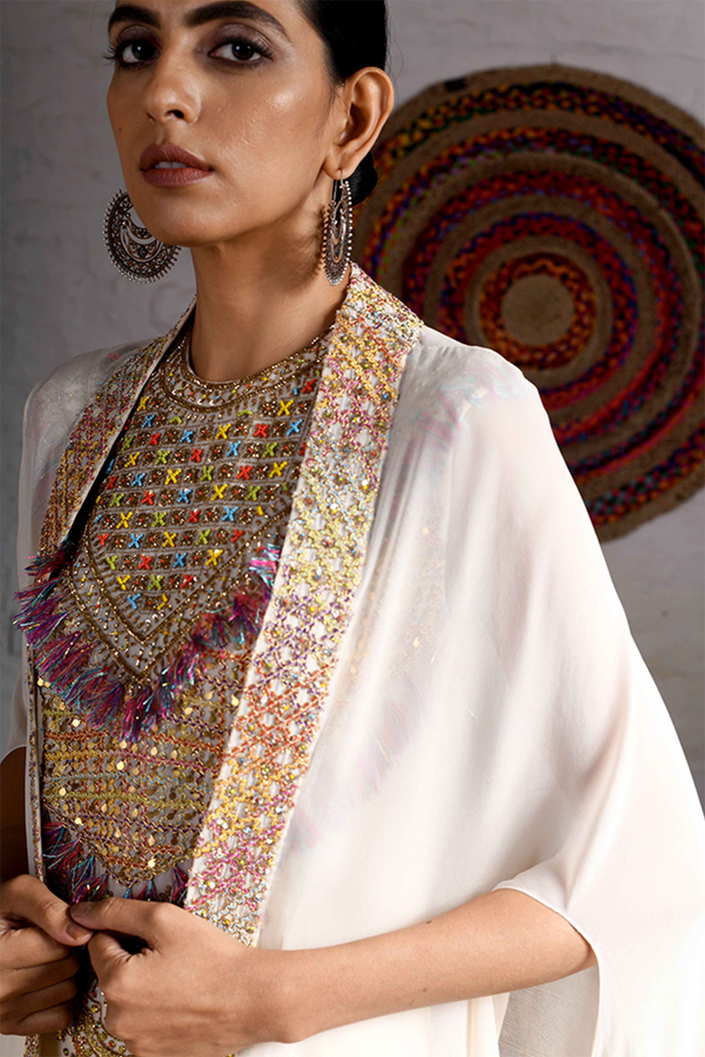 Kurta With Sharara Cape