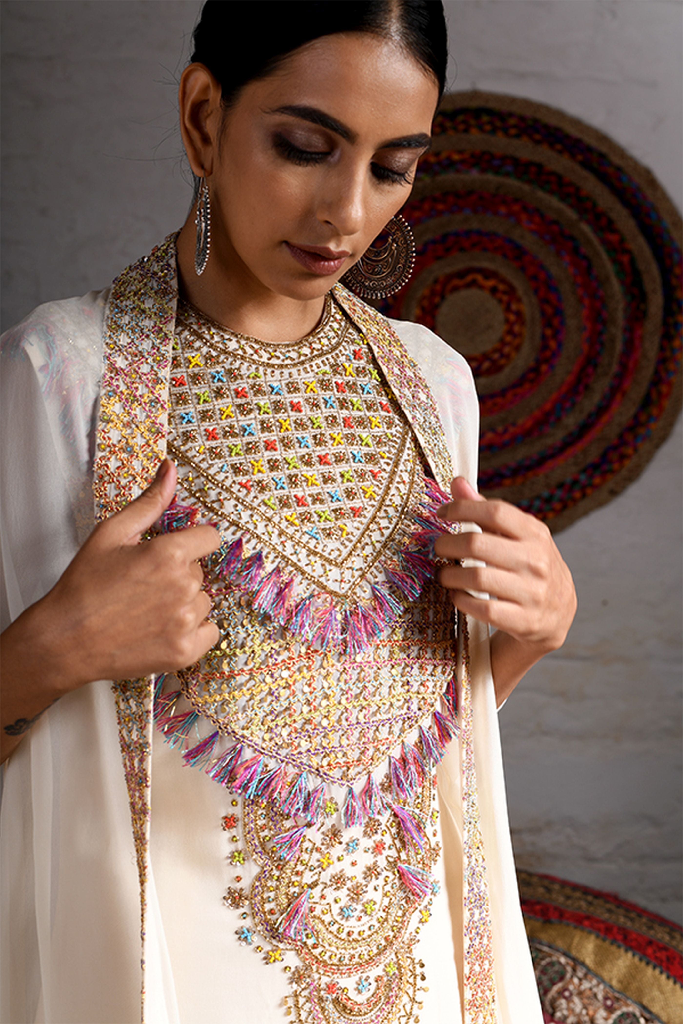 Kurta With Sharara Cape