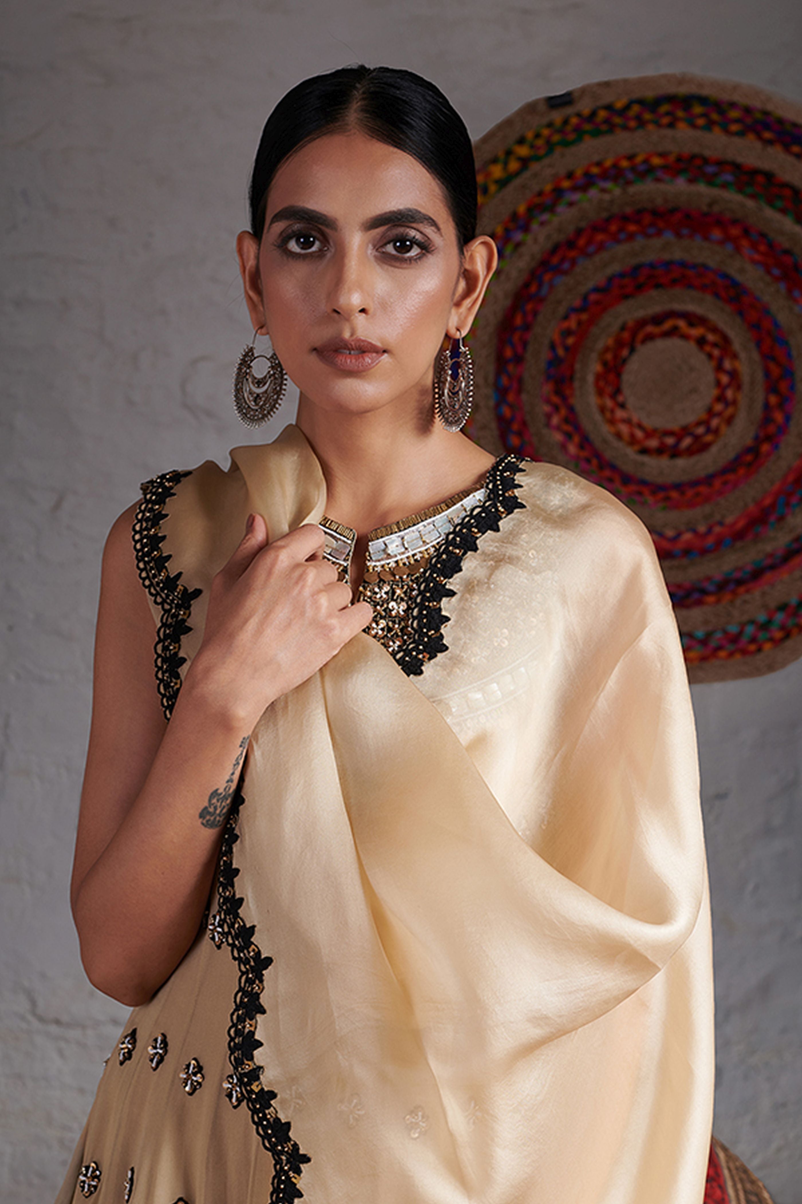 Short Anarkali With Sharara Dupatta