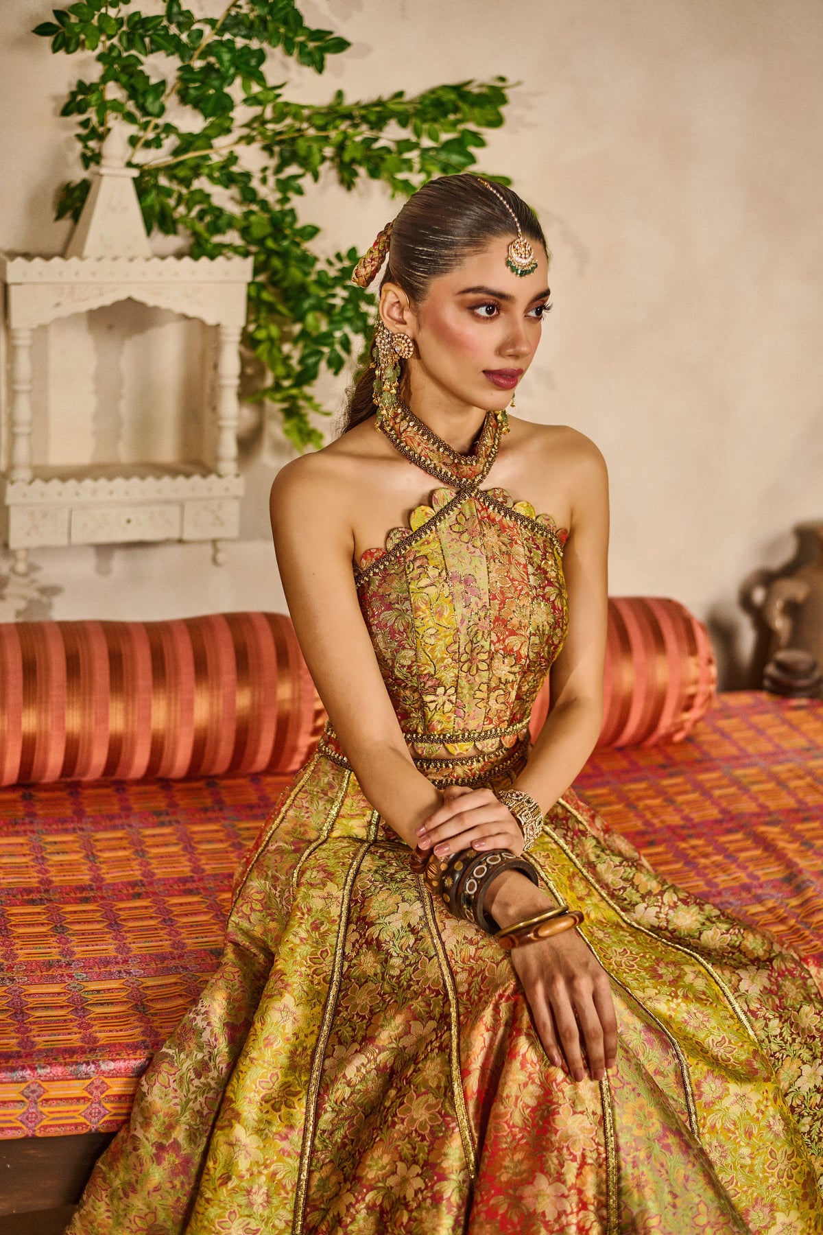 Virsa noor banarasi halter blouse lehenga set
