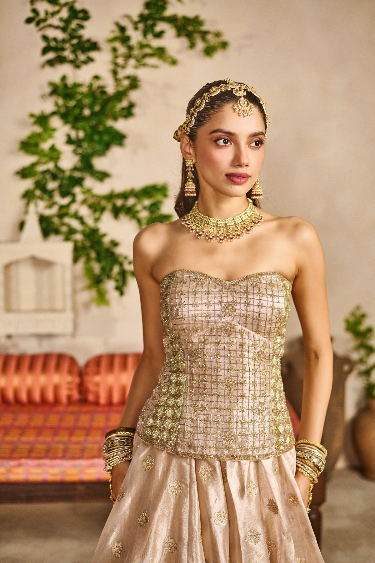 Kashi gul corset lehenga set