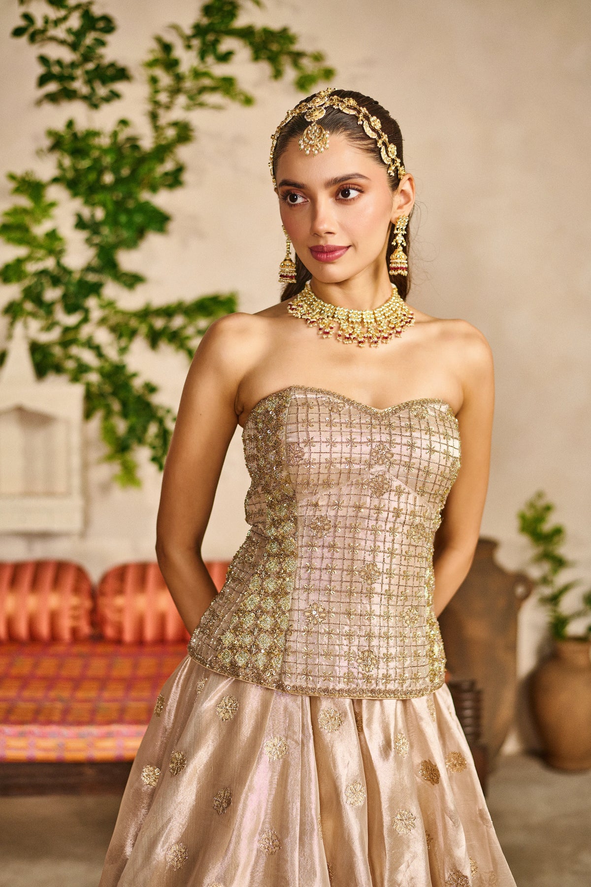 Kashi gul corset lehenga set