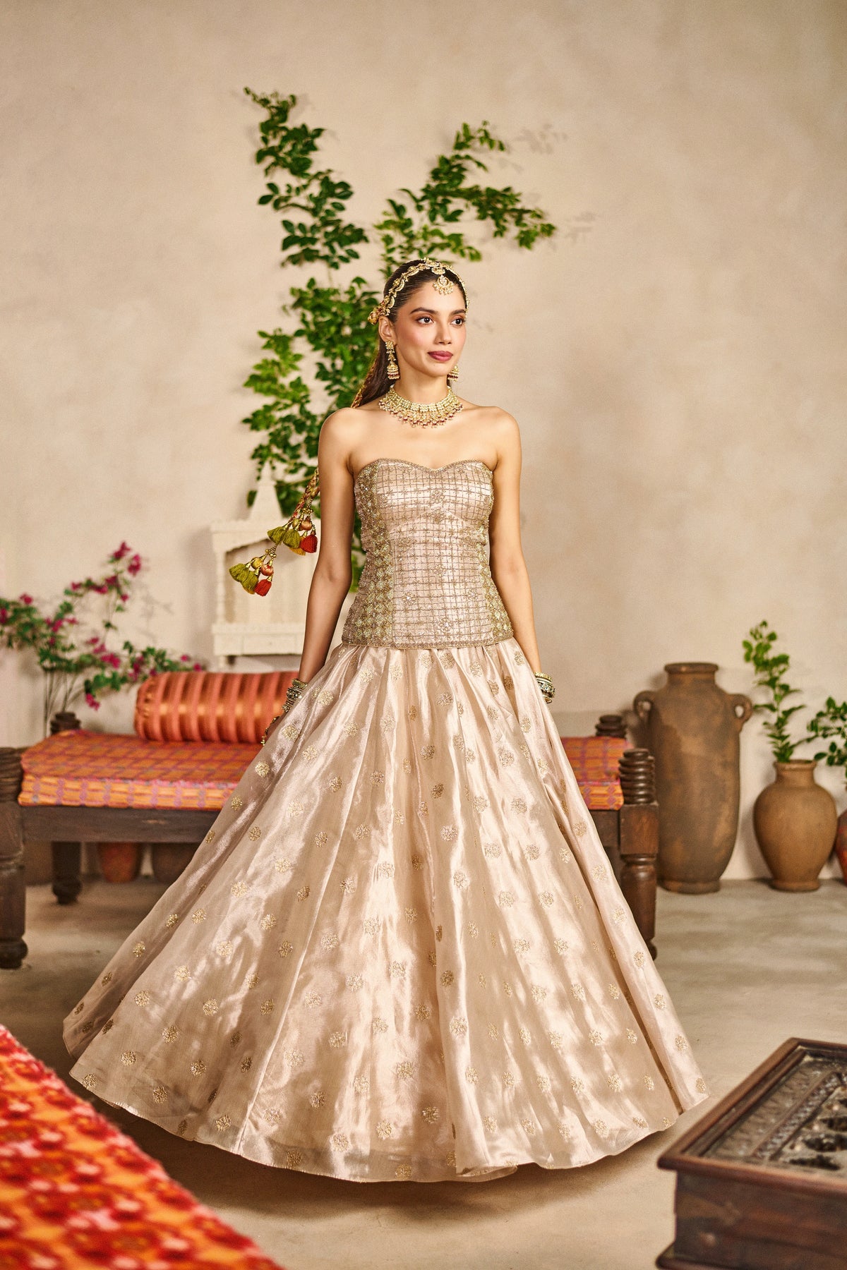 Kashi gul corset lehenga set