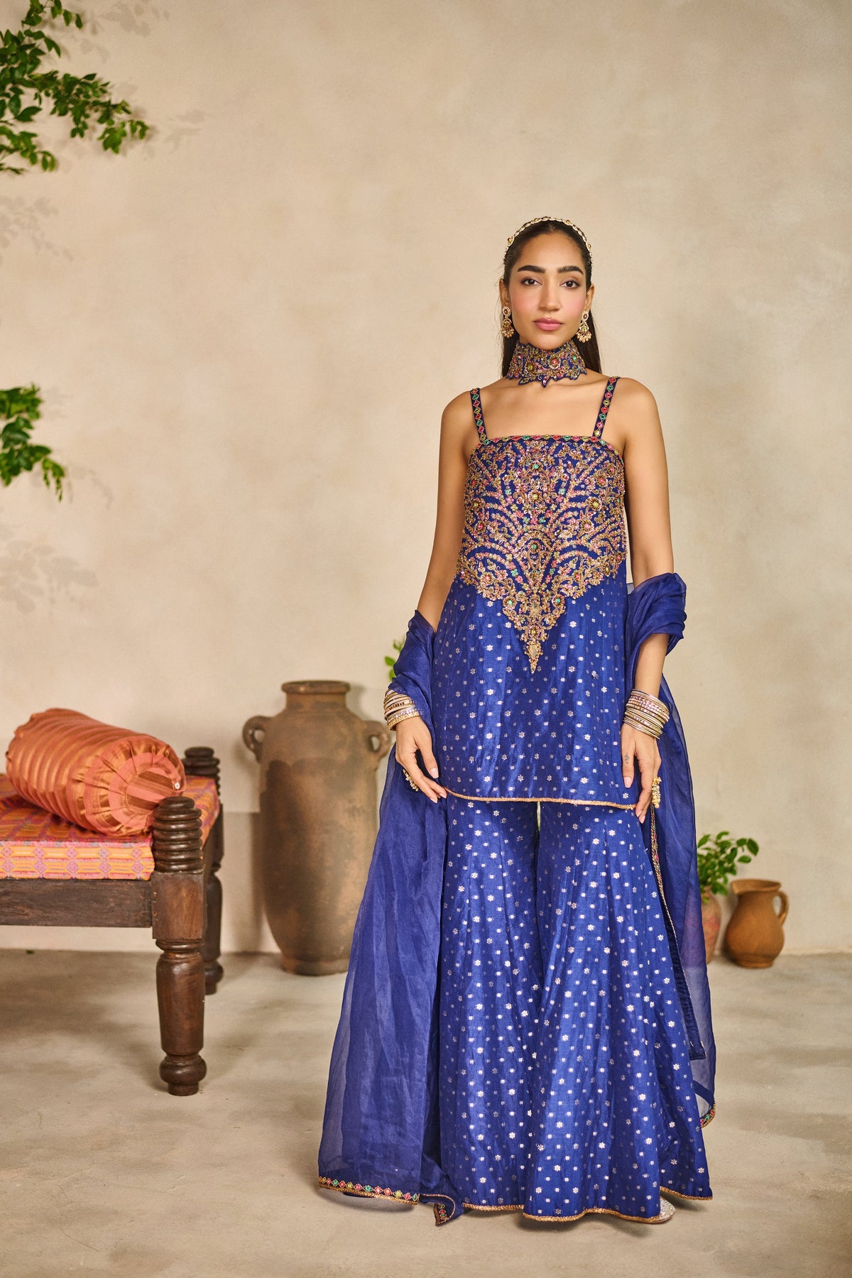 Neel sitara peplum kurta garara set