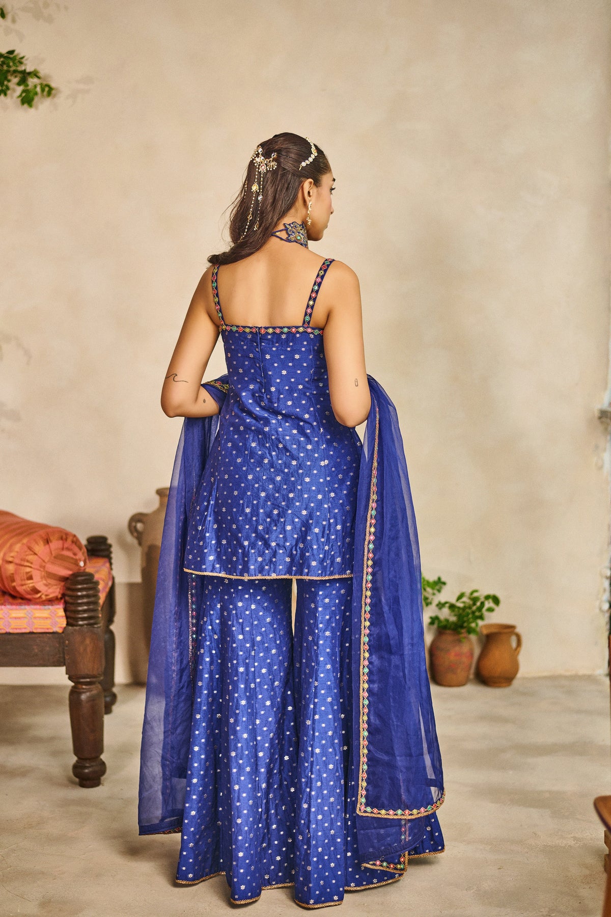 Neel sitara peplum kurta garara set