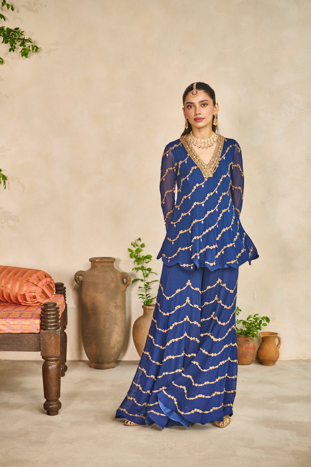 Neel tarang kurta sharara set