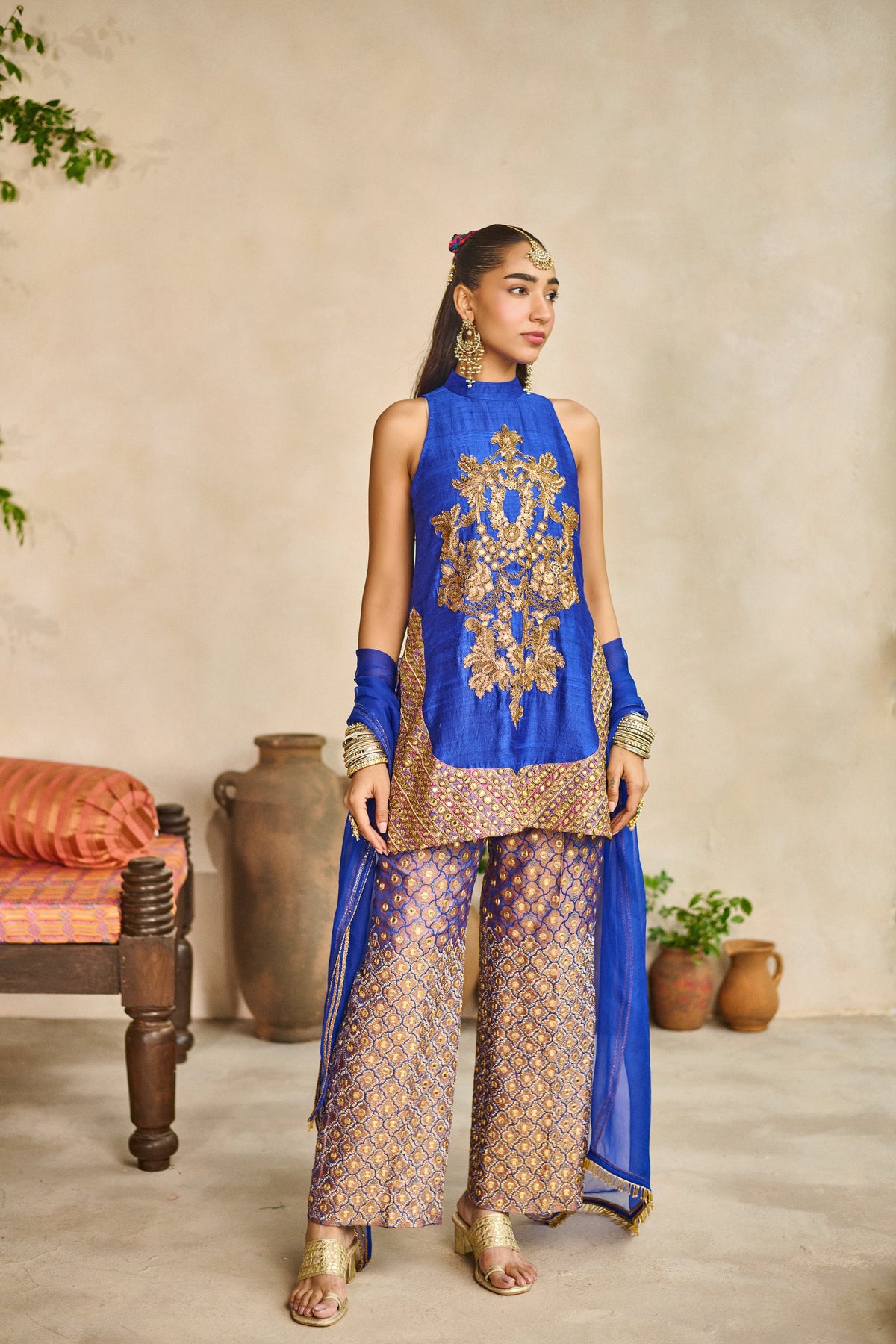 Neel banjaran halter kurta set
