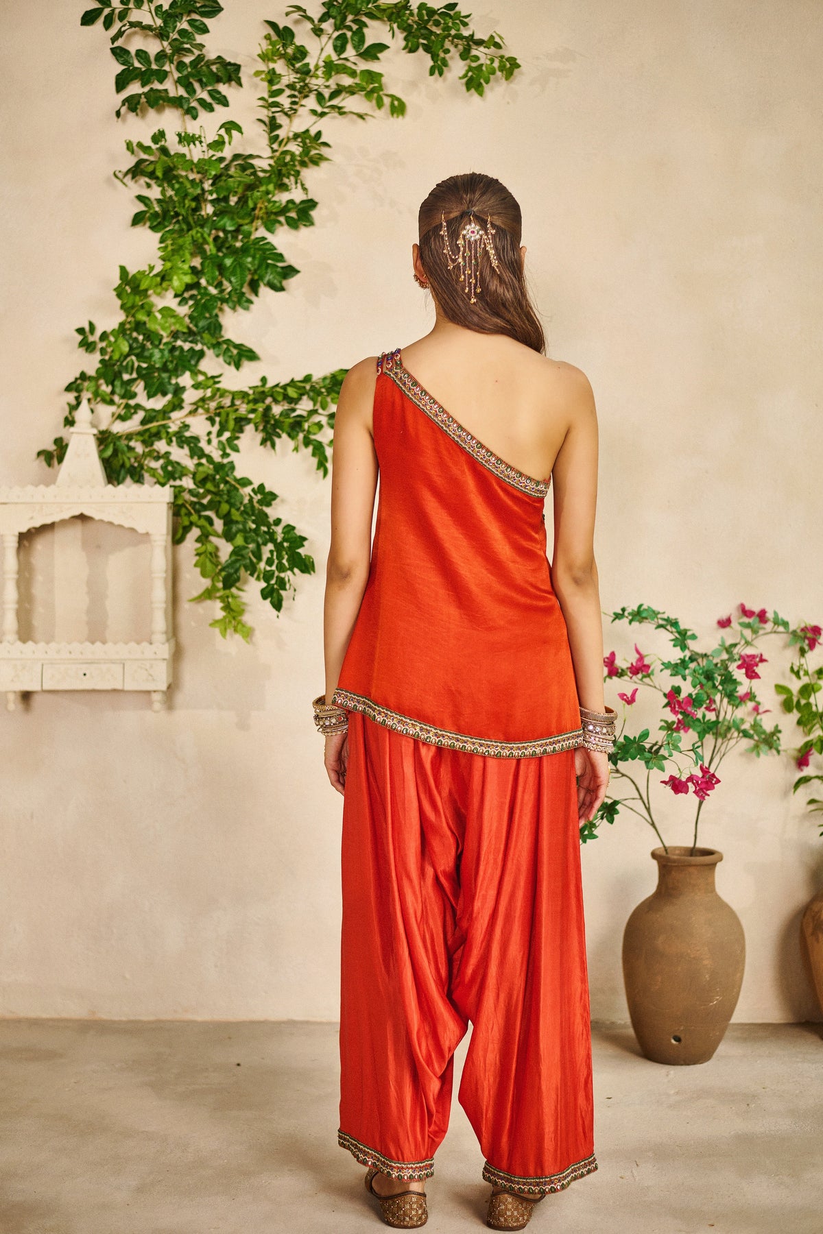 Palash haar one shoulder kurta salwar set
