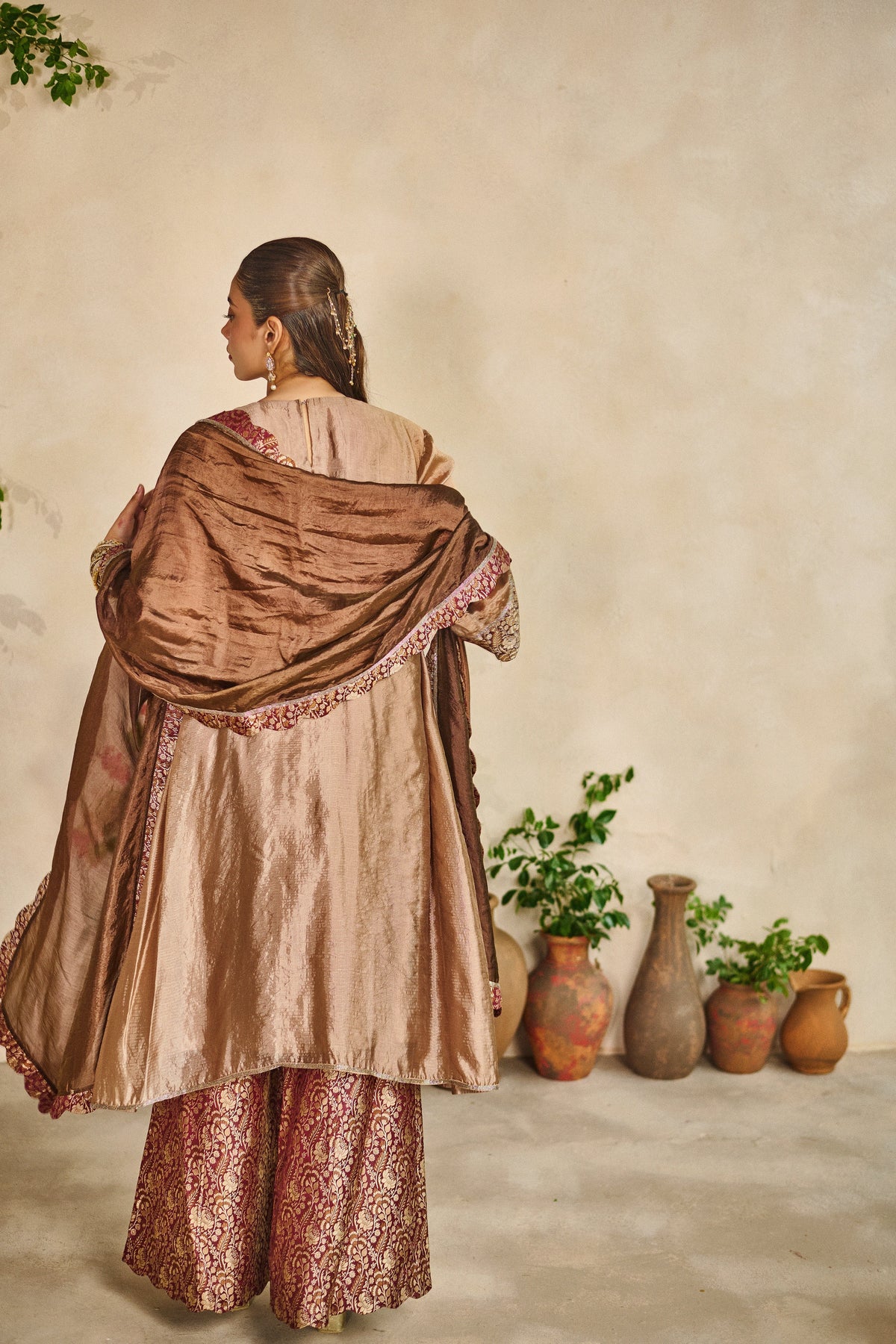 Sheesh kashida kaftan pants set