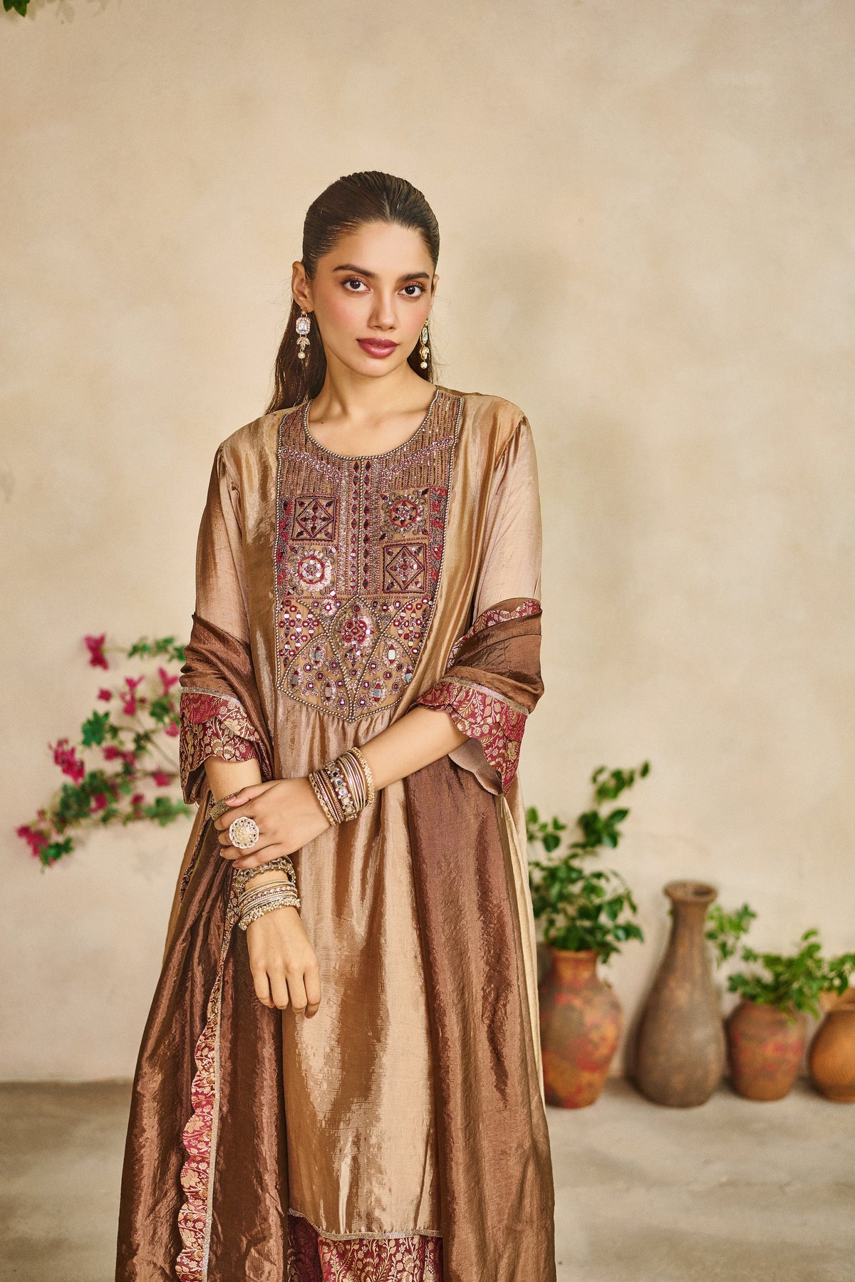 Sheesh kashida kaftan pants set