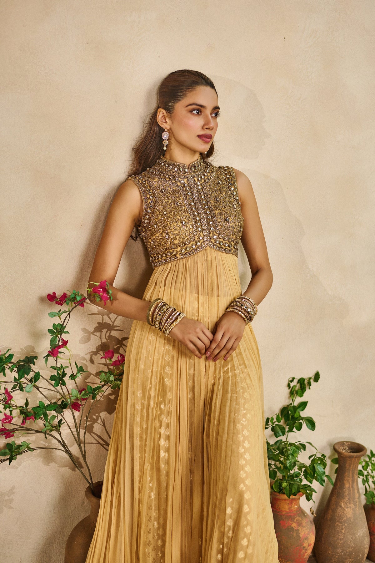 Kundan leher anarkali set